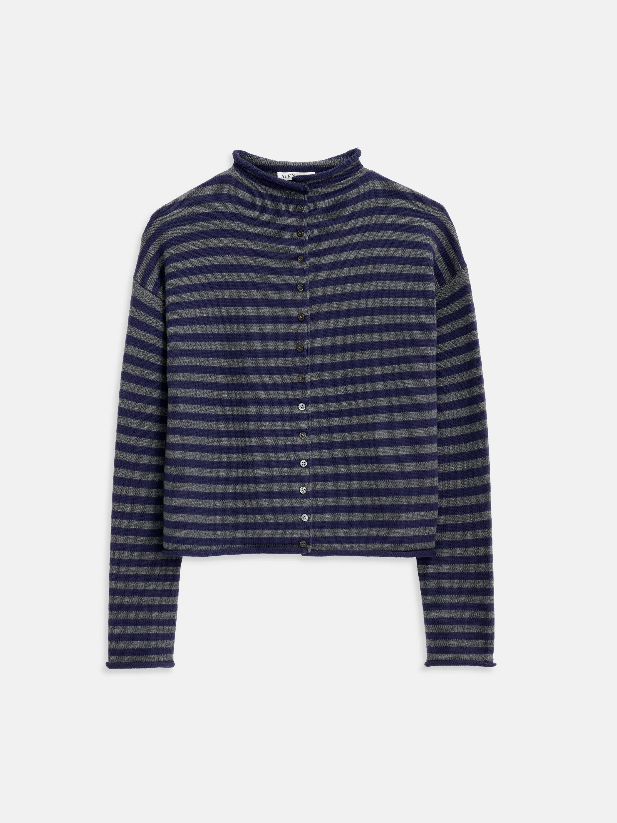 Taylor Striped Cardigan in Cotton Cashmere sold by Alex Mill