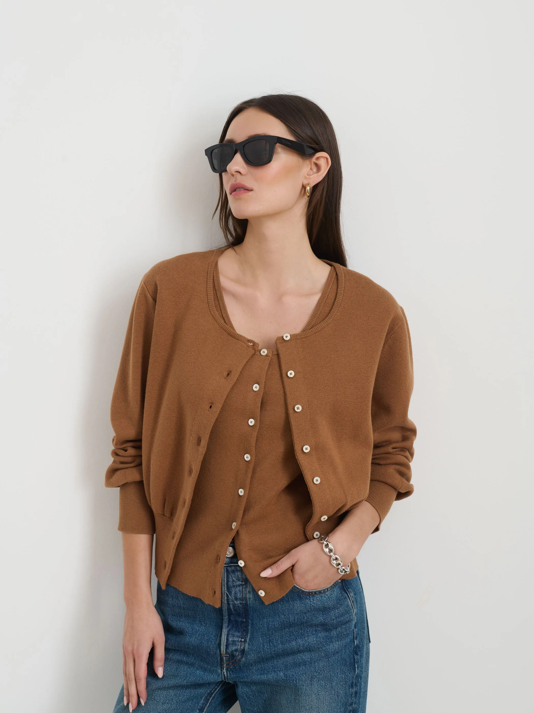 Louisa Cardigan In Cotton Cashmere sold by Alex Mill product image thumbnail 2