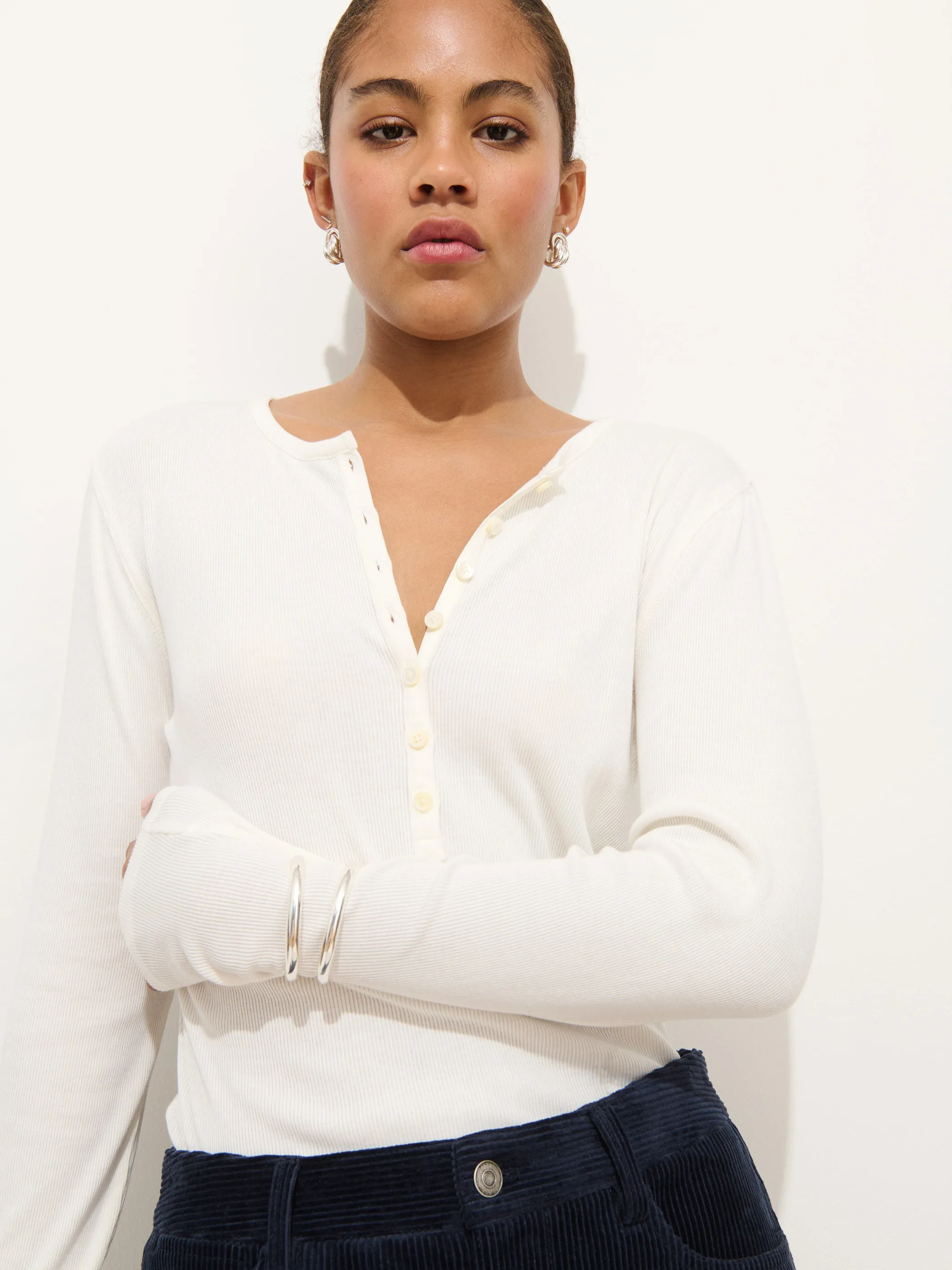 Laine Henley In Fine Rib sold by Alex Mill product image thumbnail 2