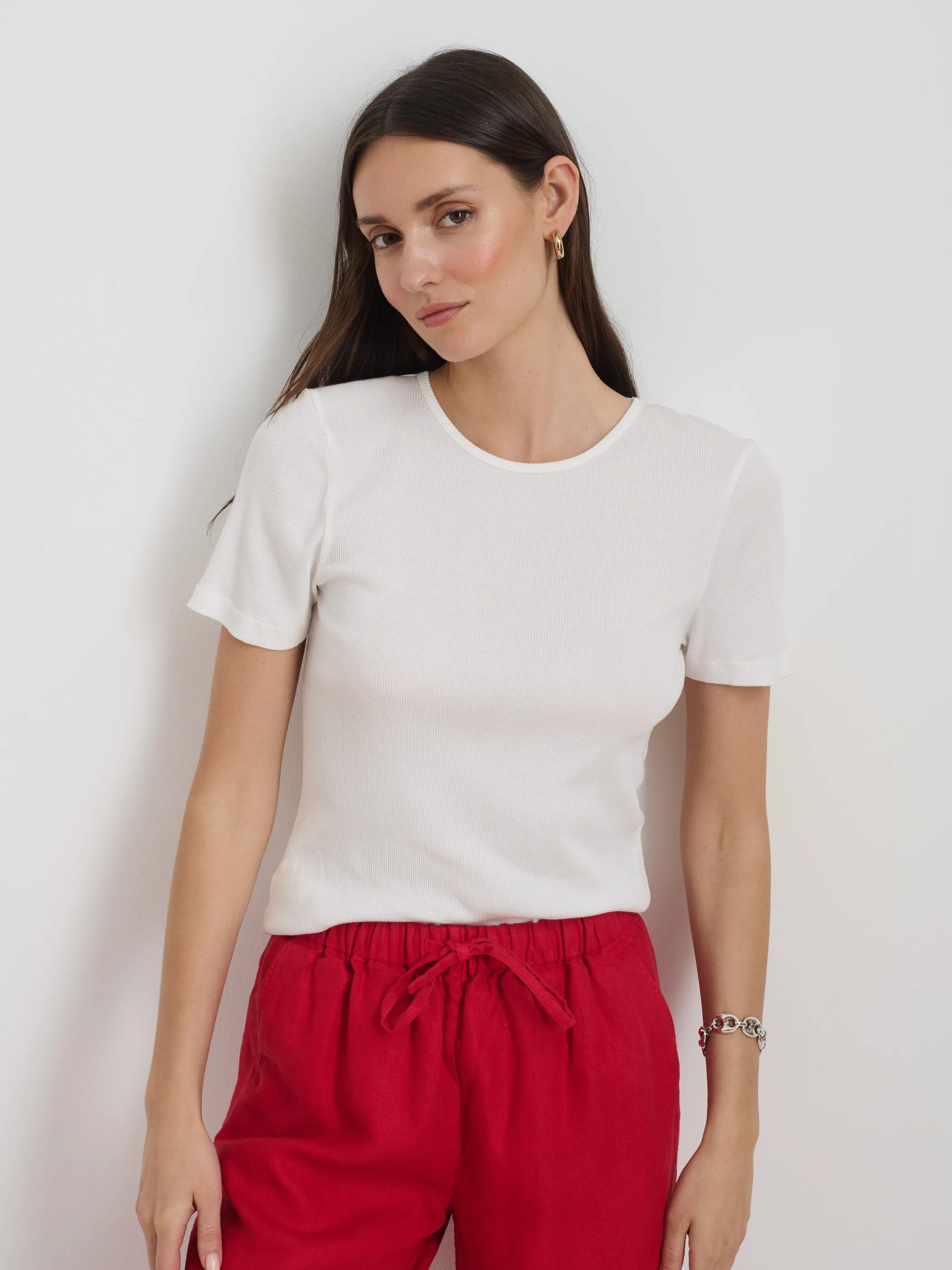 Carolyn Tee In Fine Rib sold by Alex Mill product image thumbnail 2