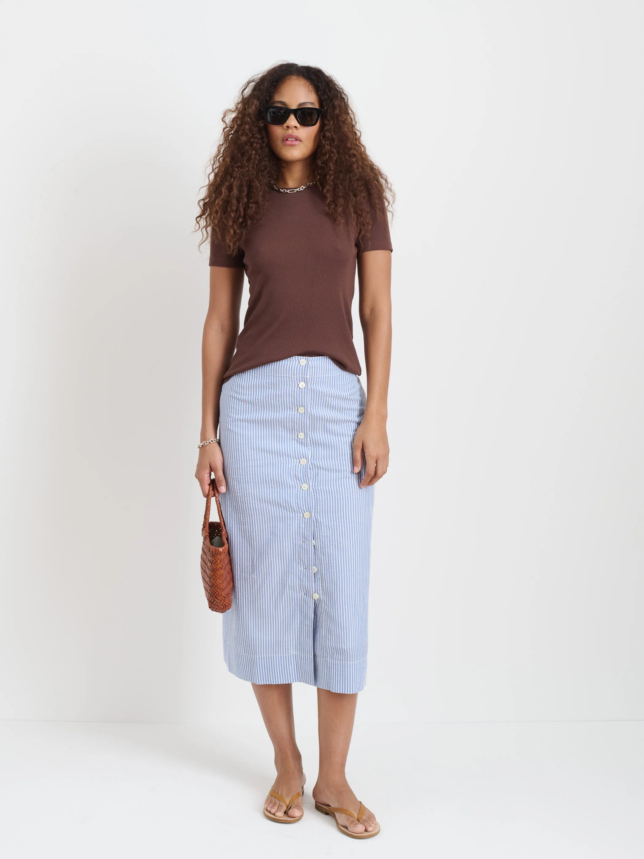 Carolyn Tee In Fine Rib sold by Alex Mill product image thumbnail 3