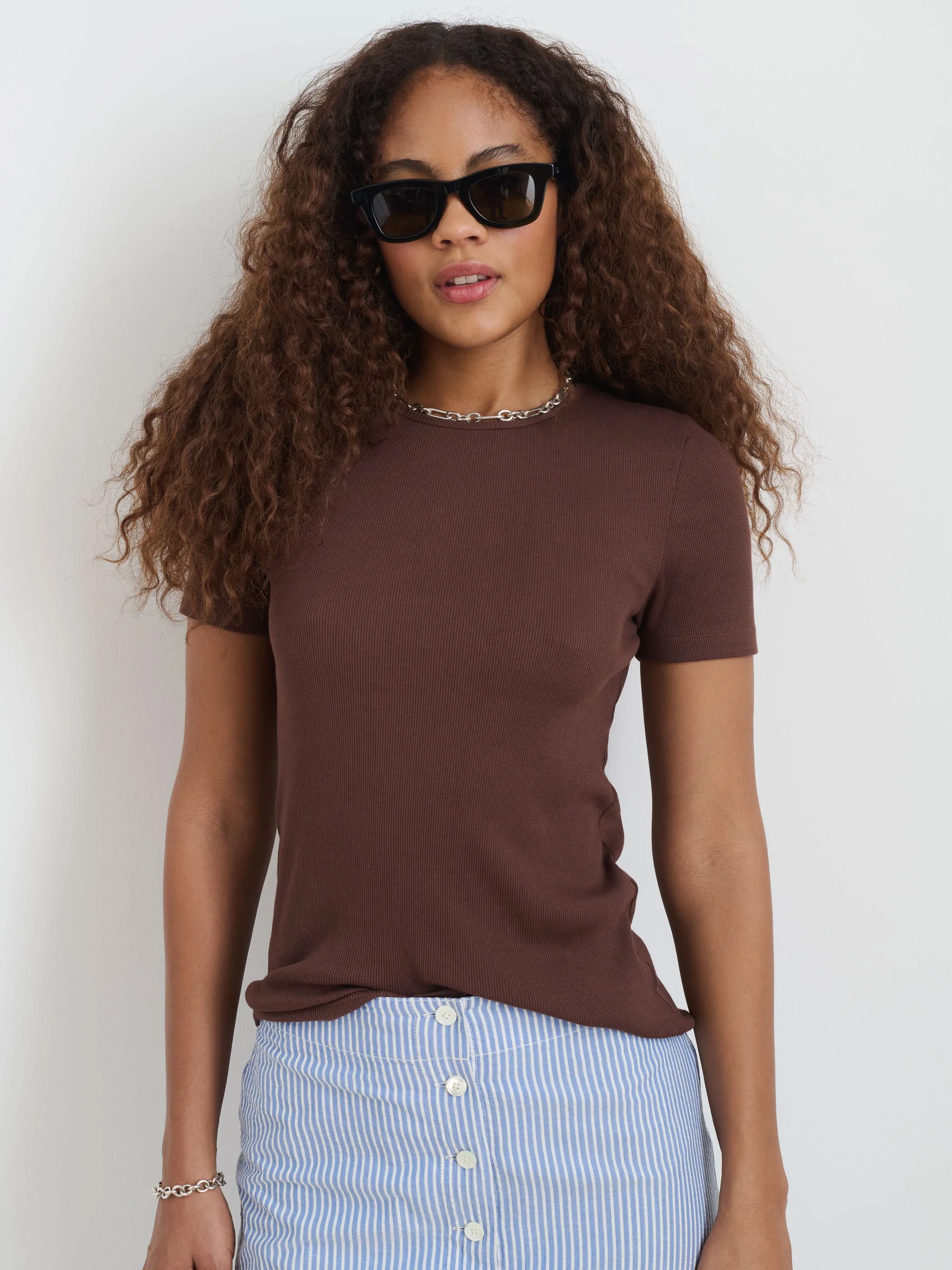 Carolyn Tee In Fine Rib sold by Alex Mill product image thumbnail 2