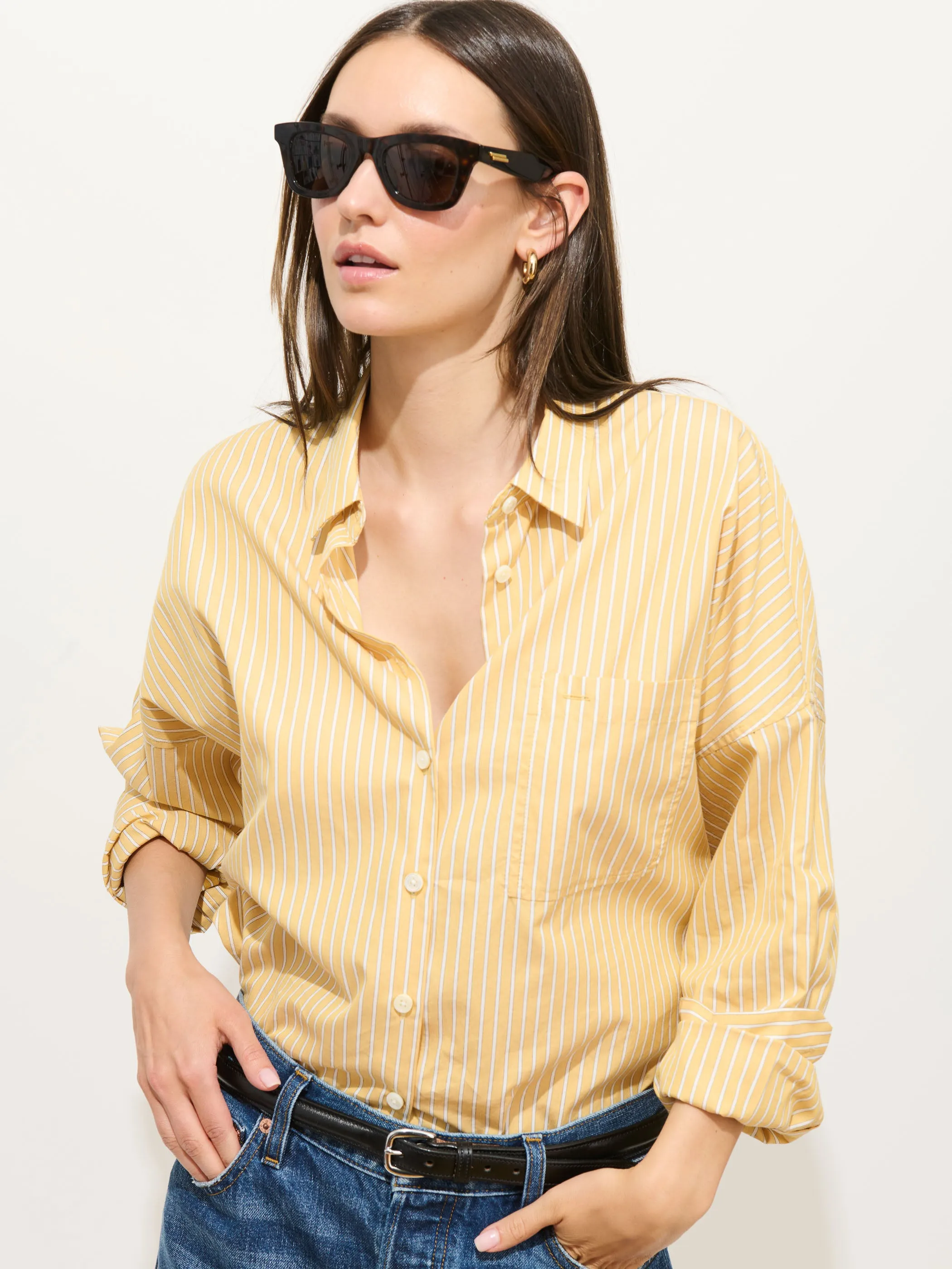 Jo Striped Shirt In Cotton Poplin sold by Alex Mill product image thumbnail 2