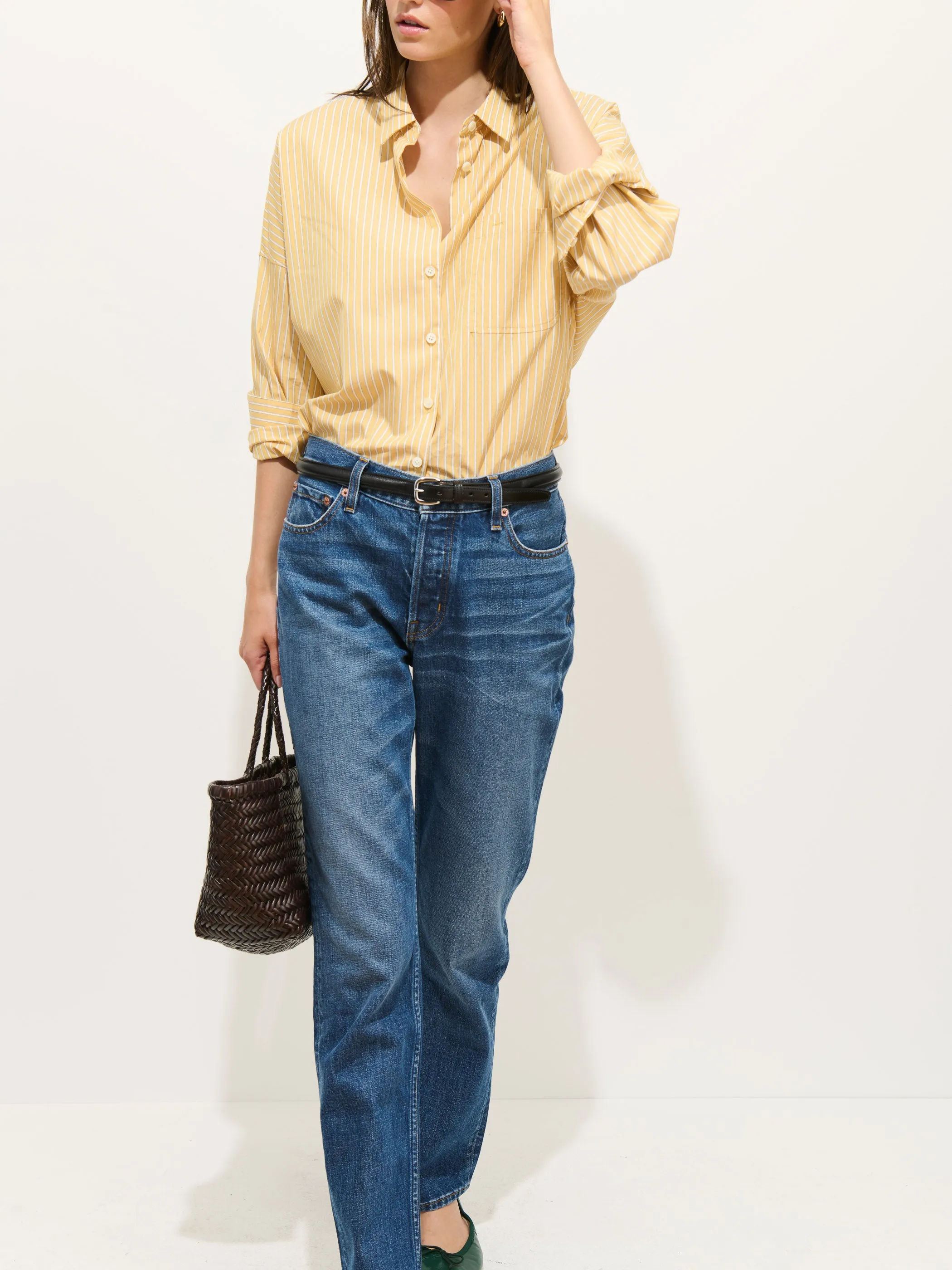 Jo Striped Shirt In Cotton Poplin sold by Alex Mill product image thumbnail 3