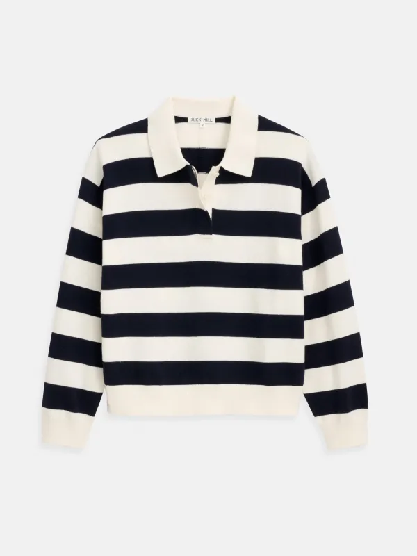 Bond St Striped Polo In Cotton Cashmere made by Alex Mill