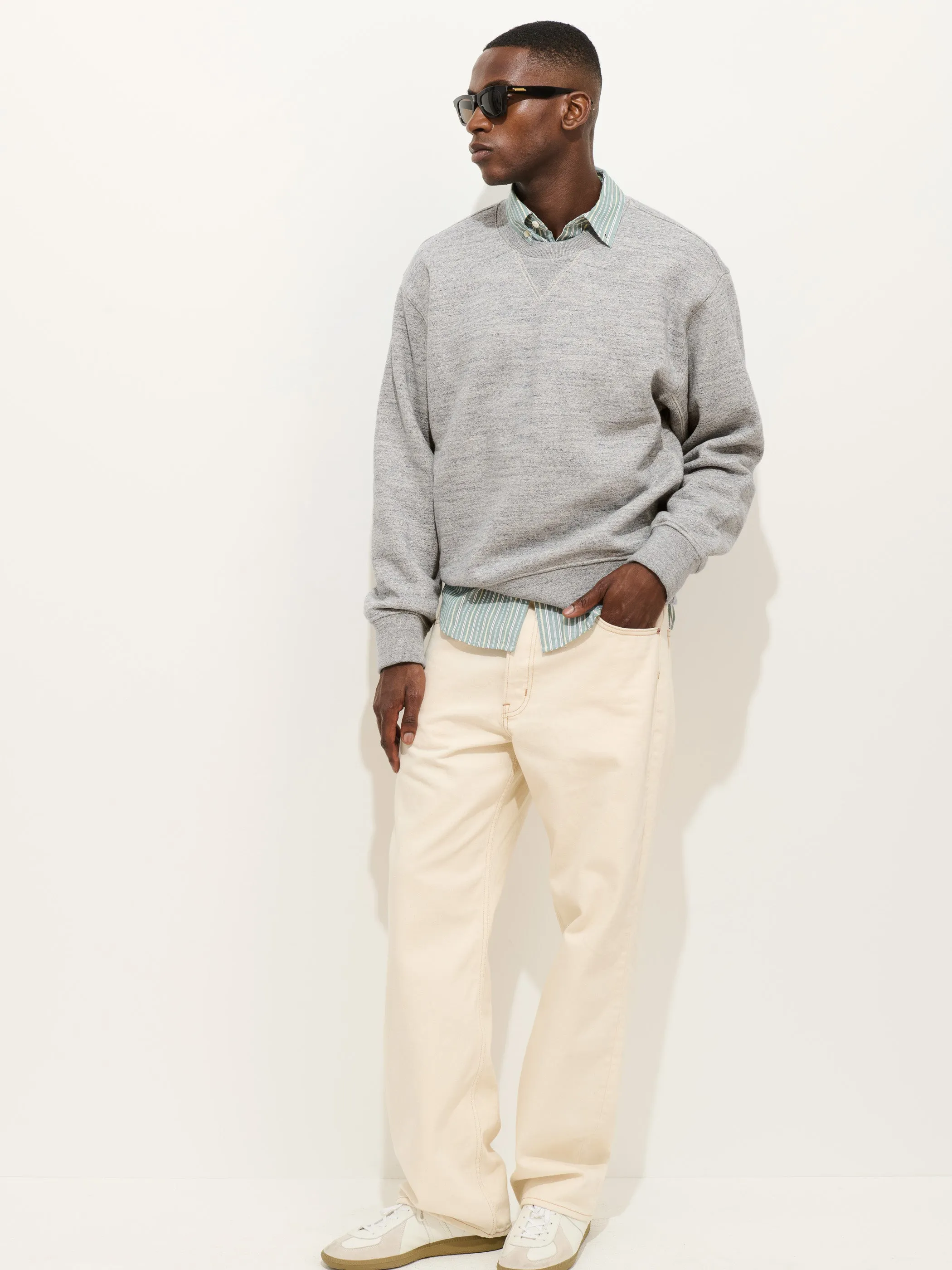 Marlon Sweatshirt In Heather Fleece sold by Alex Mill product image thumbnail 3