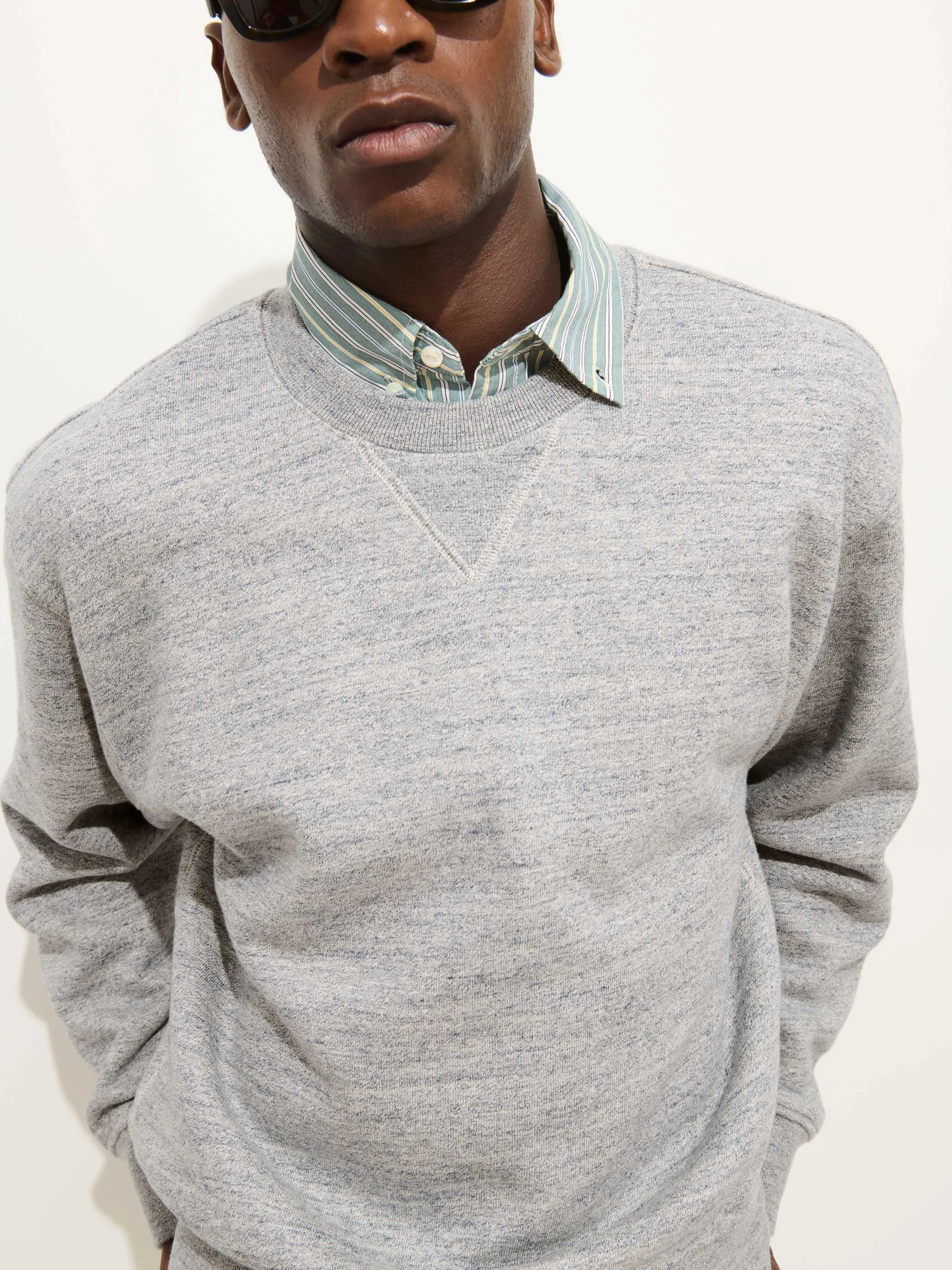 Marlon Sweatshirt In Heather Fleece sold by Alex Mill product image thumbnail 2