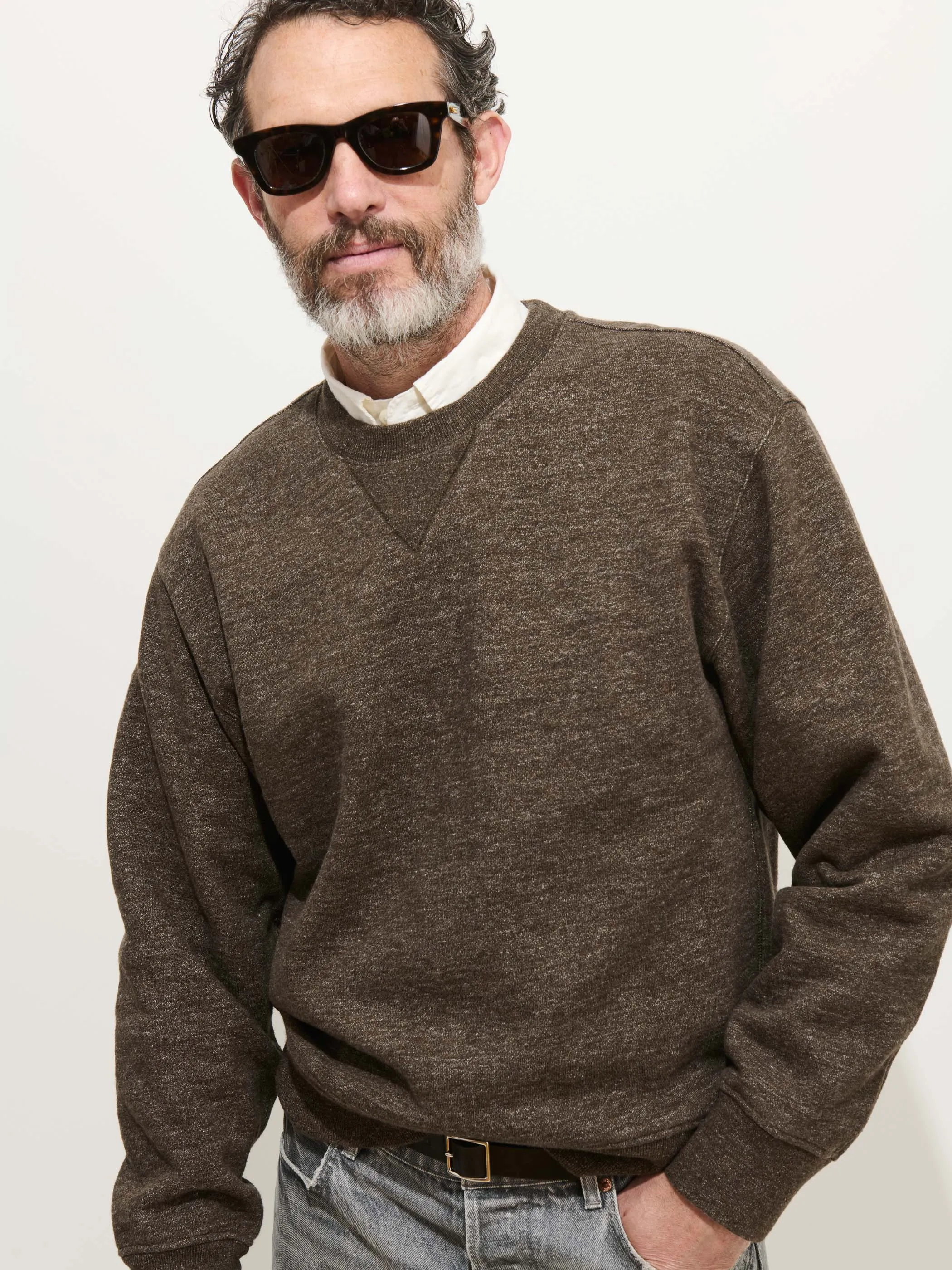 Marlon Sweatshirt In Heather Fleece sold by Alex Mill product image thumbnail 2