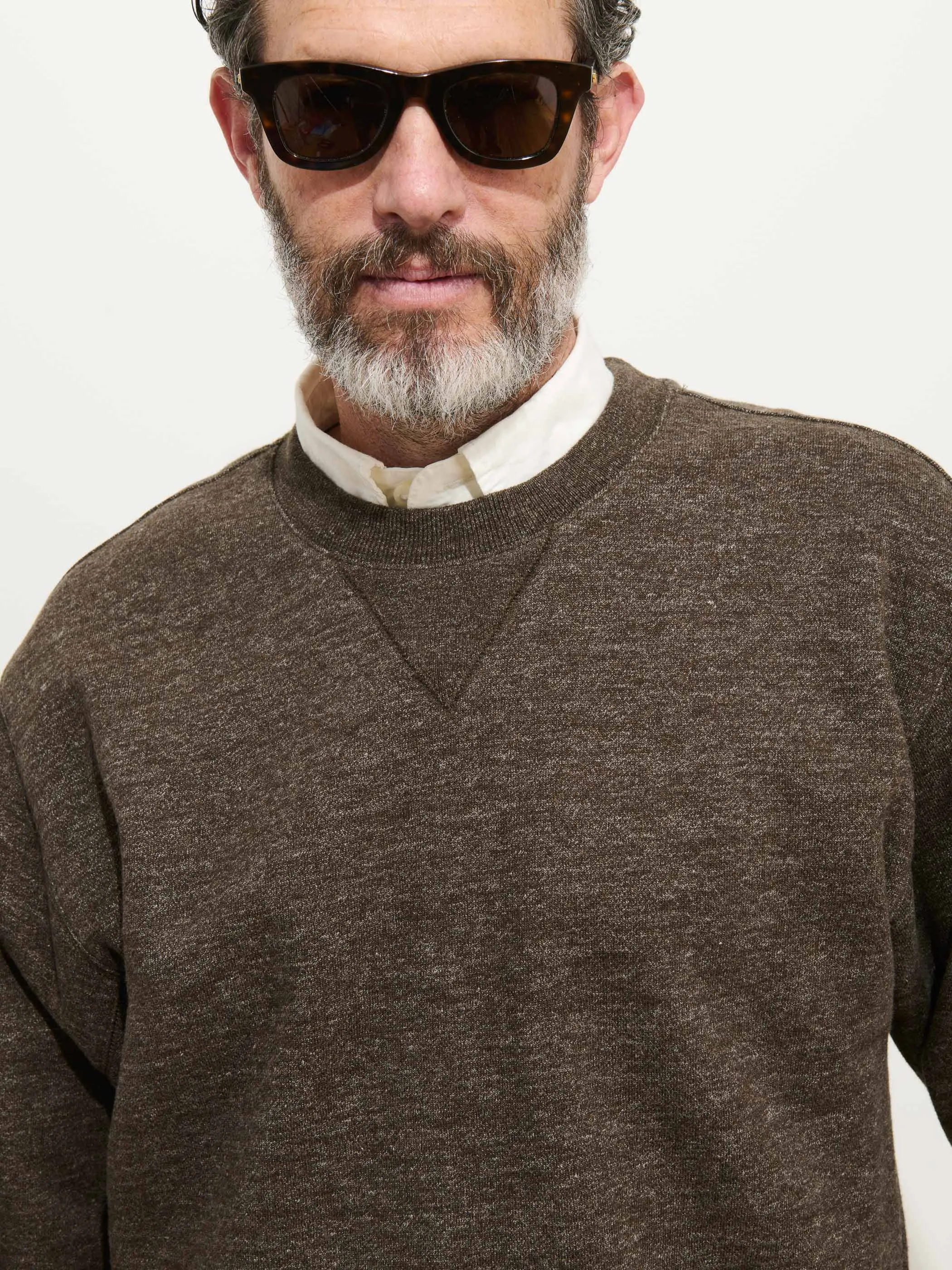 Marlon Sweatshirt In Heather Fleece sold by Alex Mill product image thumbnail 4