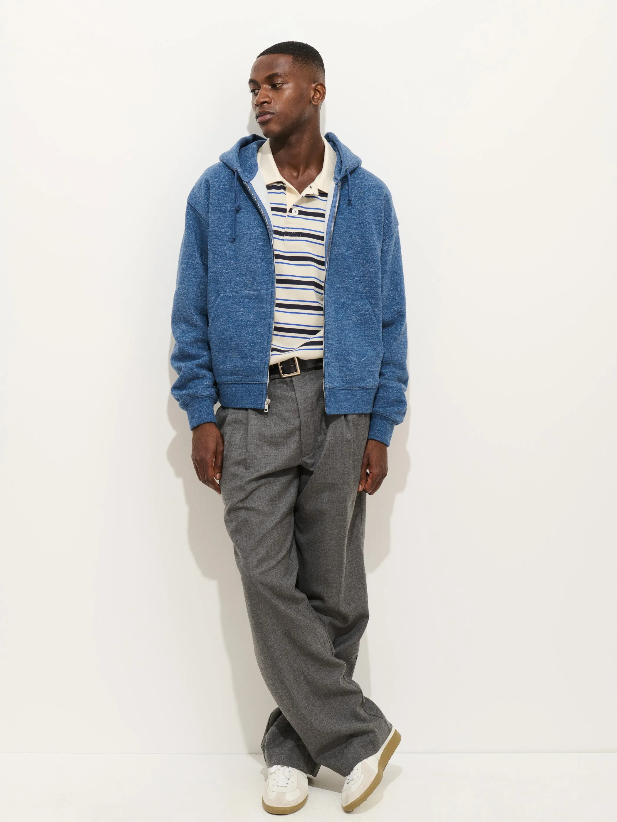 12th Street Zip Hoodie In Heather Fleece sold by Alex Mill product image thumbnail 3