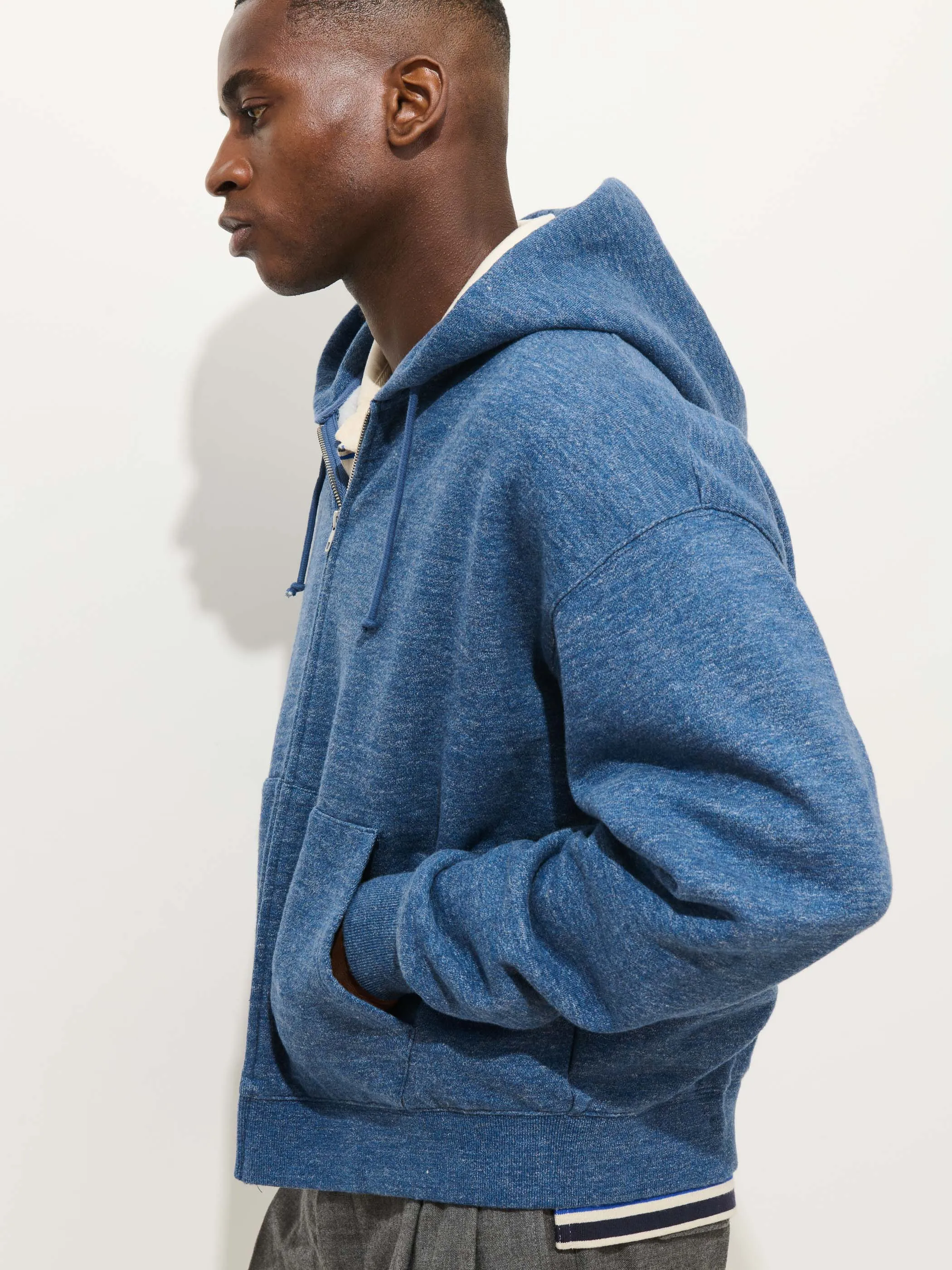 12th Street Zip Hoodie In Heather Fleece sold by Alex Mill product image thumbnail 5