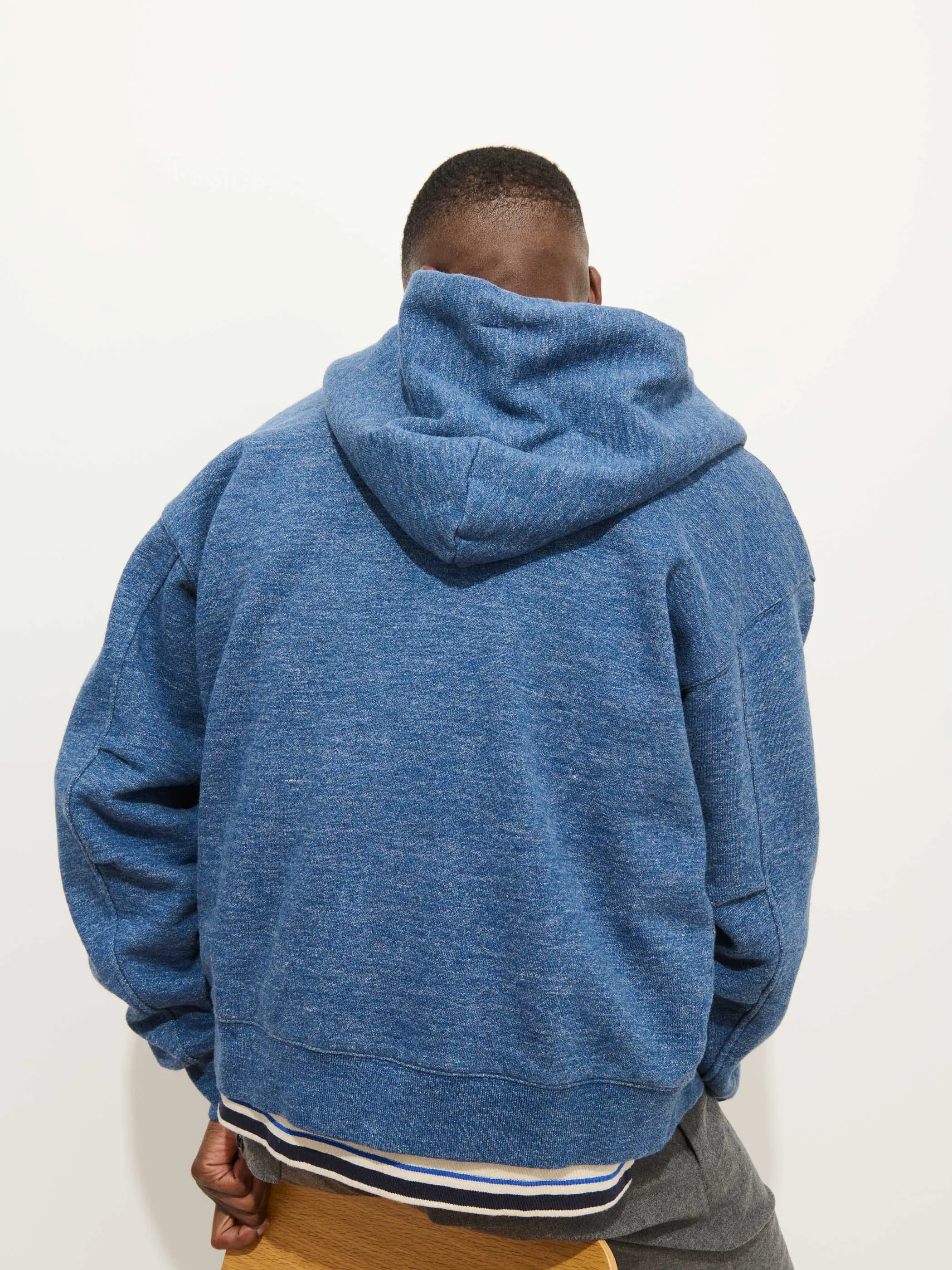12th Street Zip Hoodie In Heather Fleece sold by Alex Mill product image thumbnail 4