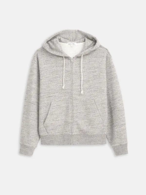 12th Street Zip Hoodie In Heather Fleece sold by Alex Mill