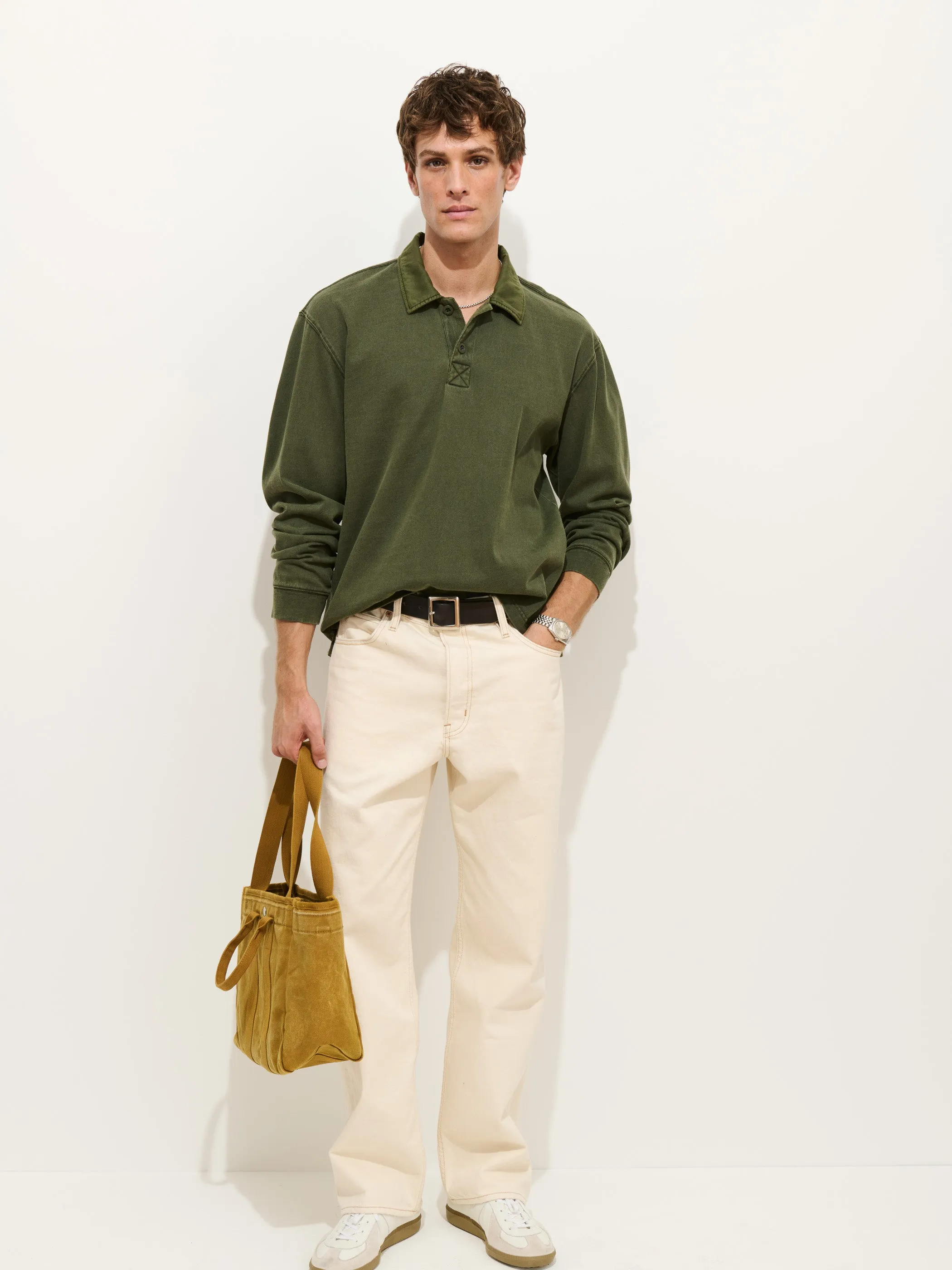 Garment Dyed Rugby Shirt In Cotton Jersey sold by Alex Mill product image thumbnail 3