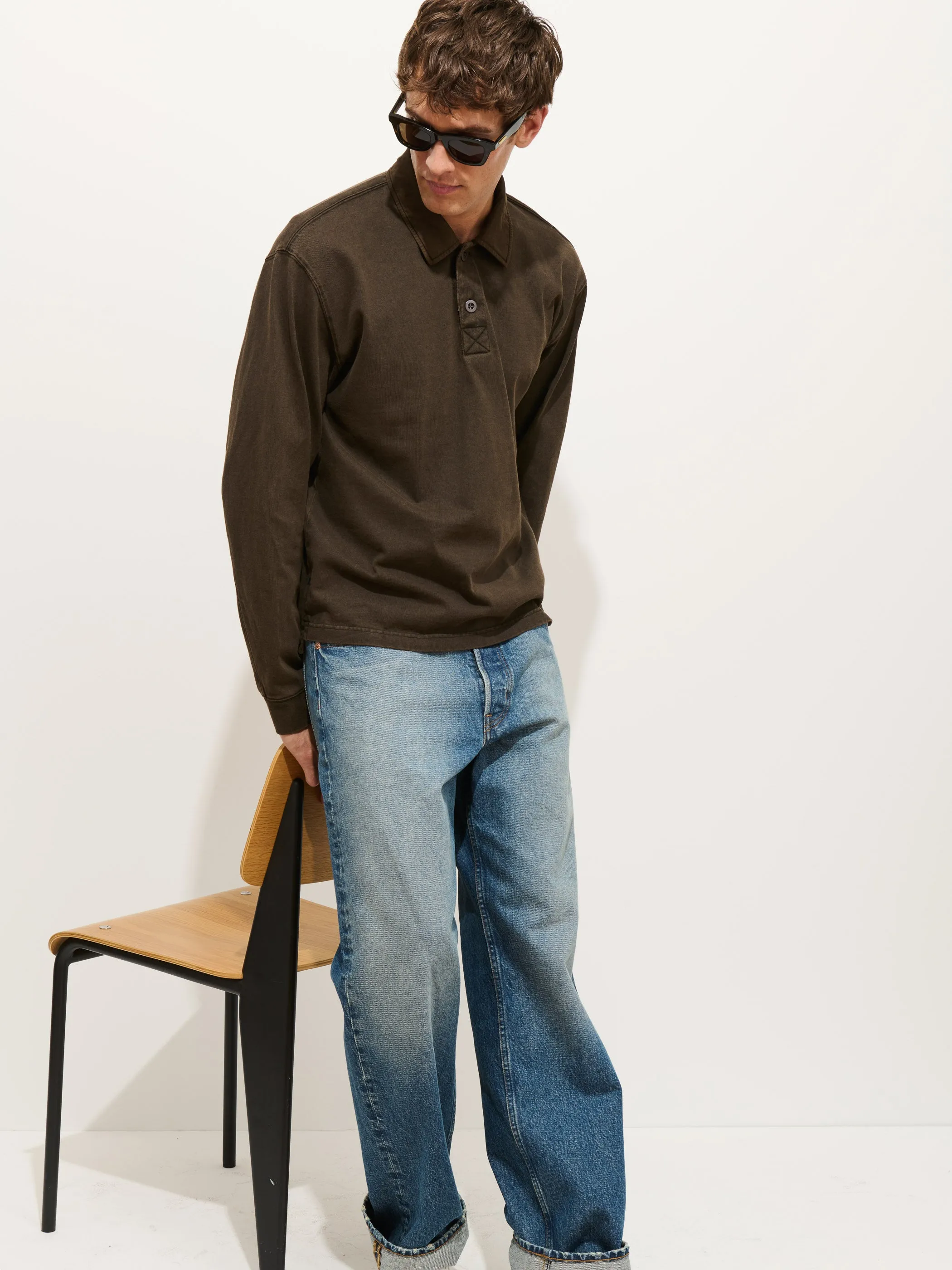 Garment Dyed Rugby Shirt In Cotton Jersey sold by Alex Mill product image thumbnail 3