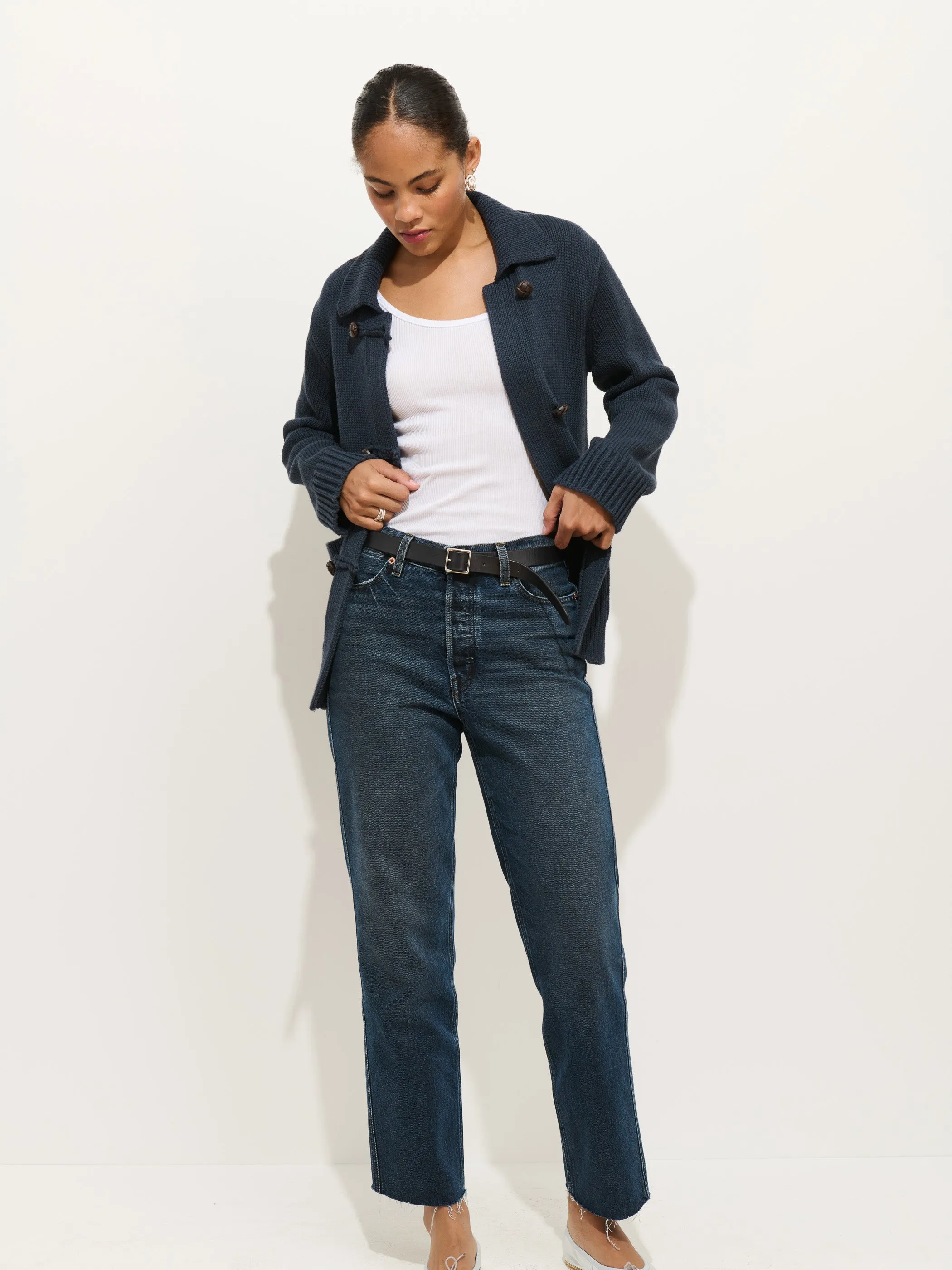 Agnes Sweater Jacket In Cotton sold by Alex Mill product image thumbnail 4