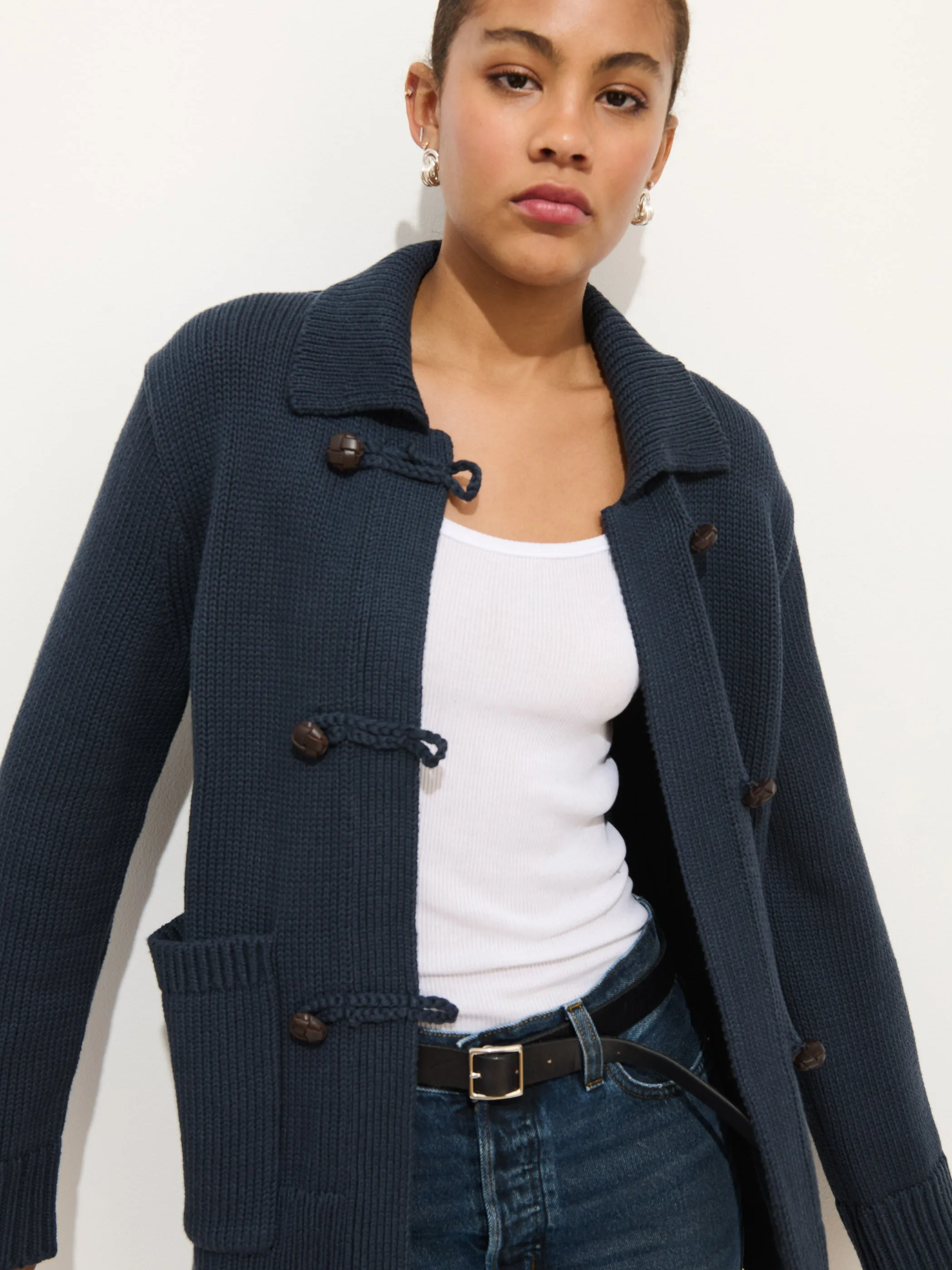 Agnes Sweater Jacket In Cotton sold by Alex Mill product image thumbnail 5