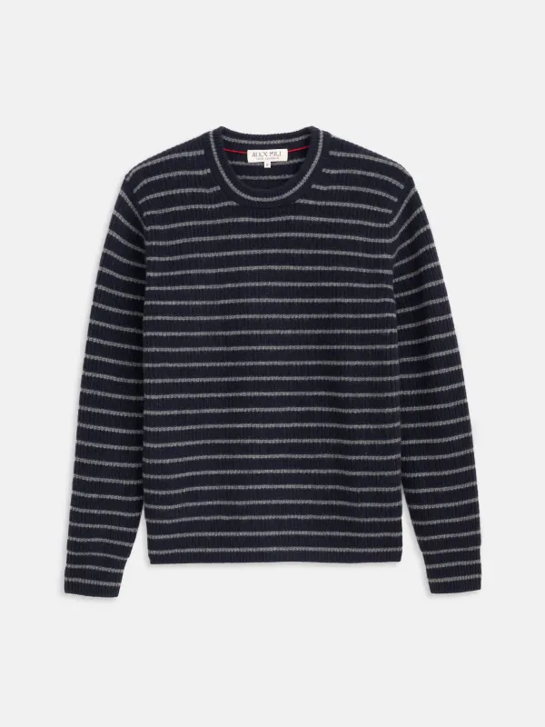 Jordan Sweater In Striped Cashmere sold by Alex Mill
