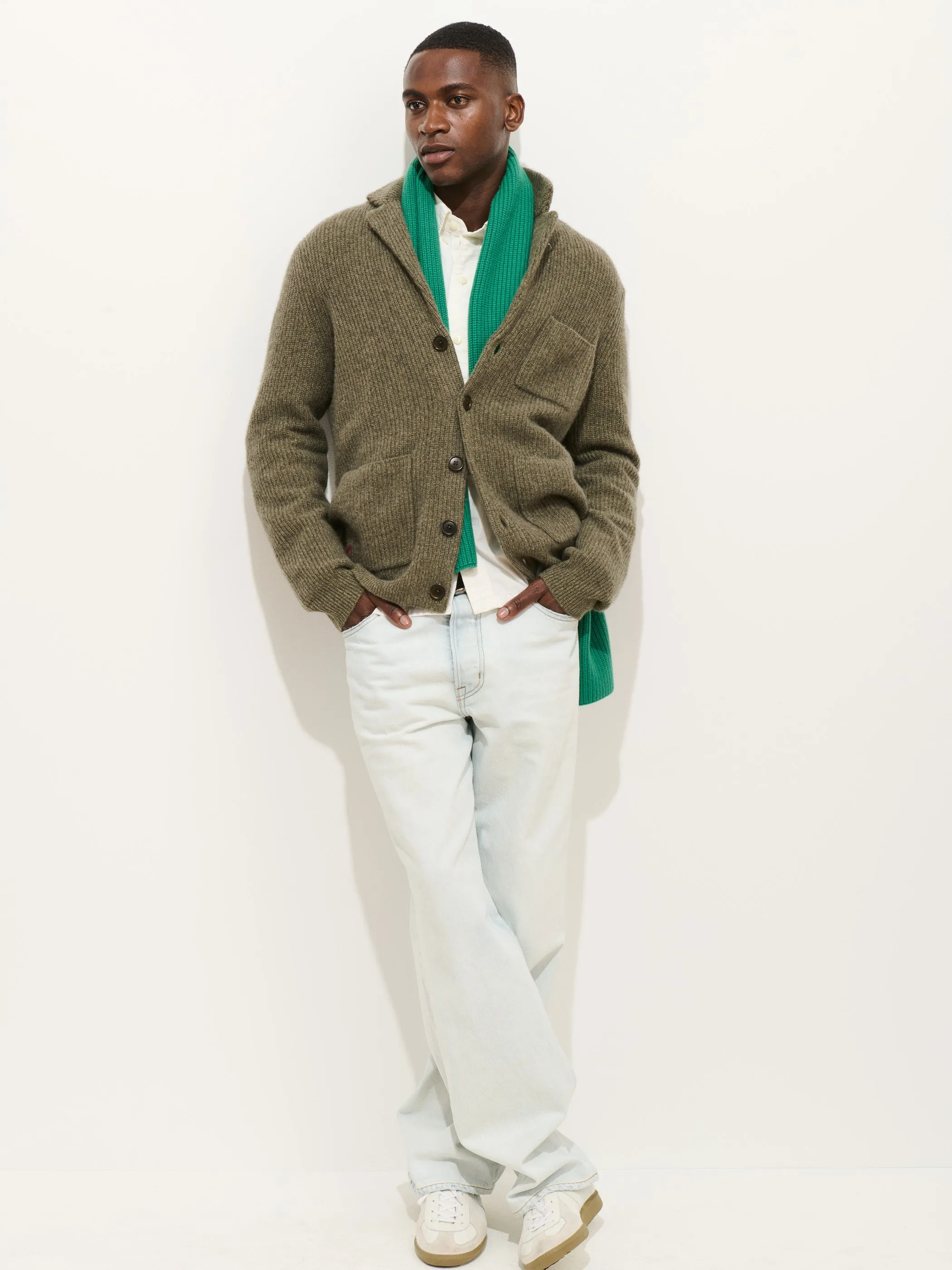 Mitchell Cardigan In Washed Cashmere sold by Alex Mill product image thumbnail 3