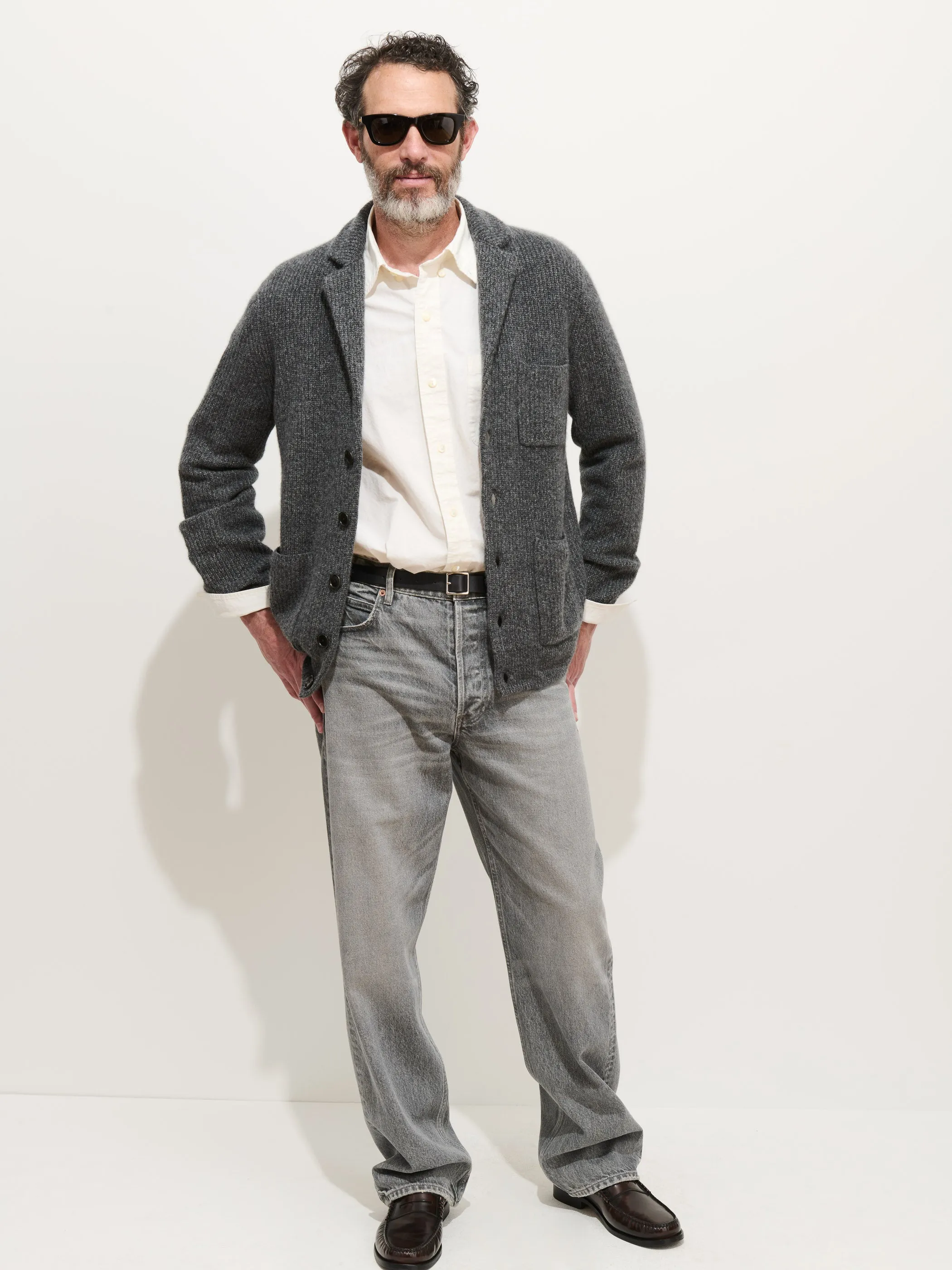 Mitchell Cardigan In Washed Cashmere sold by Alex Mill product image thumbnail 3