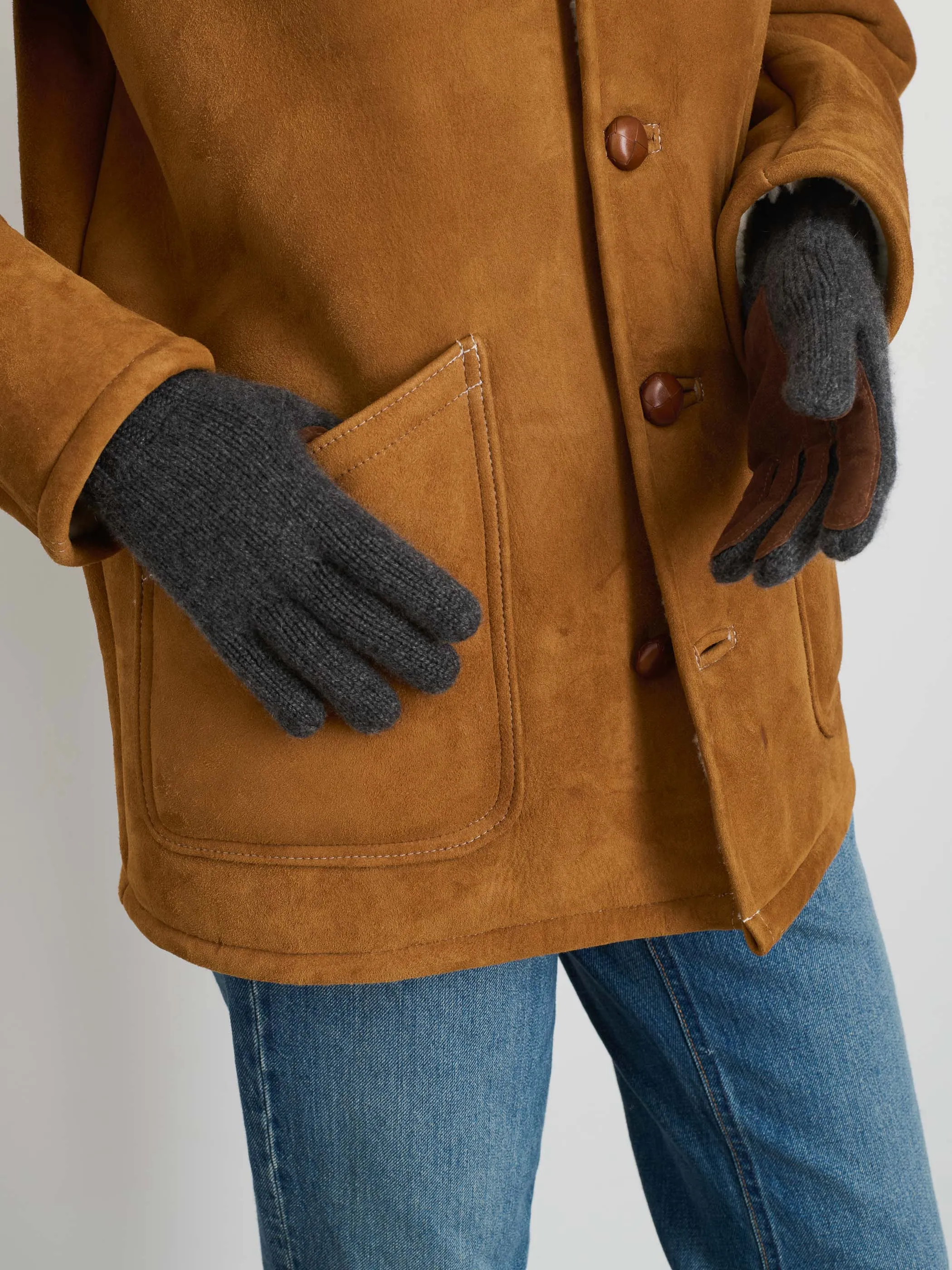 Cashmere Leather Patch Gloves sold by Alex Mill product image thumbnail 3