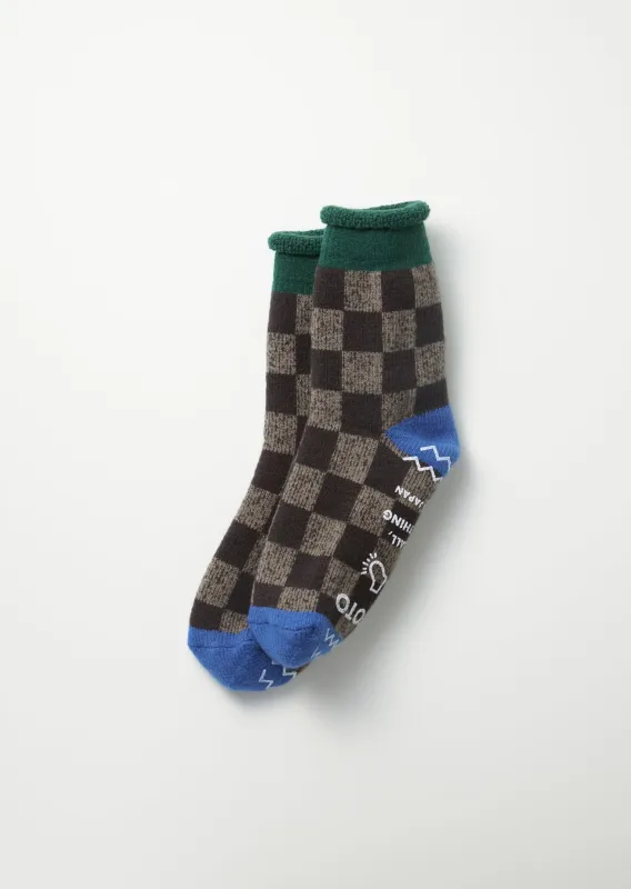 RoToTo Checkerboard Pile Room Socks sold by Alex Mill