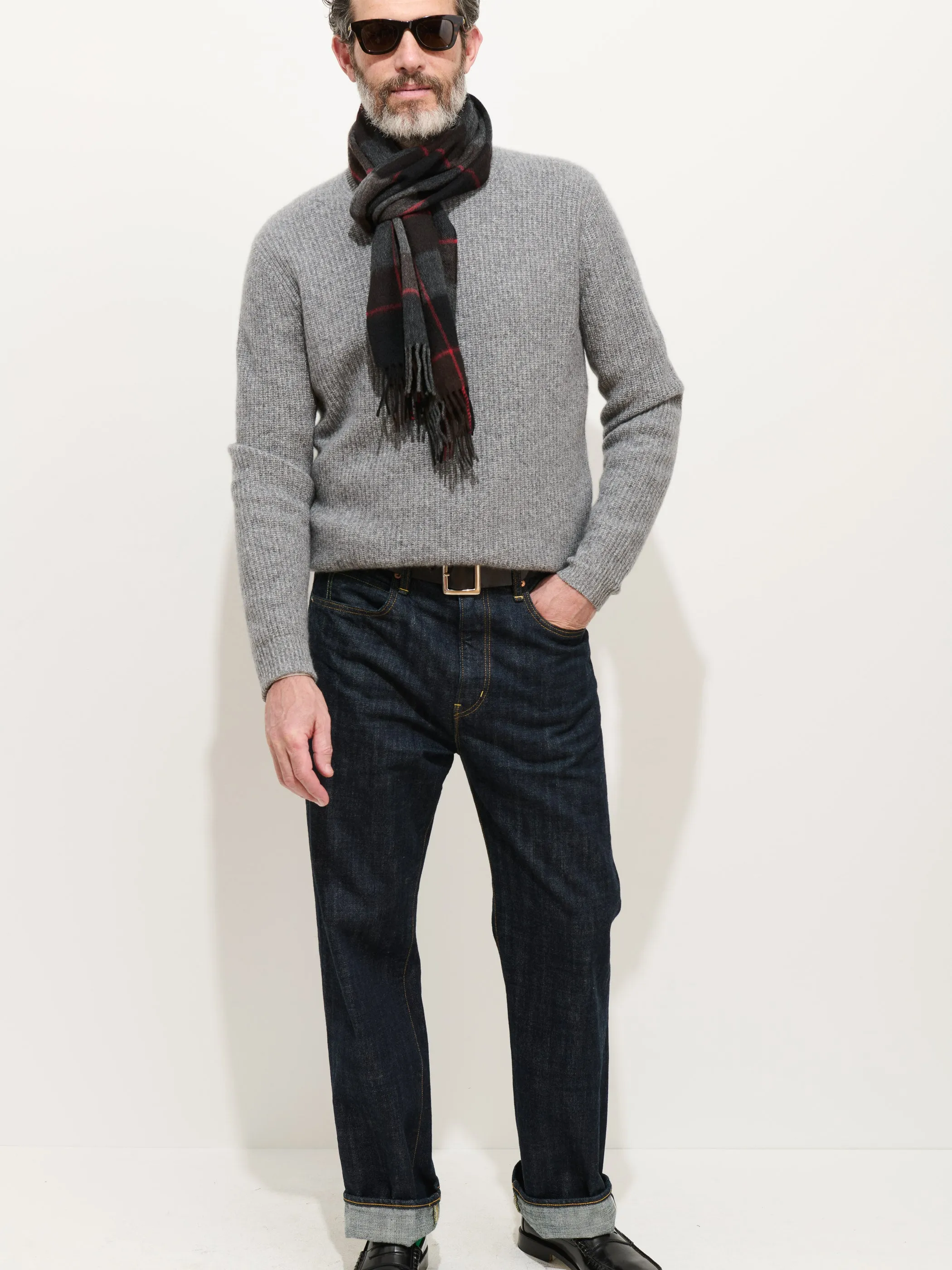 Joshua Ellis Paid Scarf In Cashmere sold by Alex Mill product image thumbnail 3