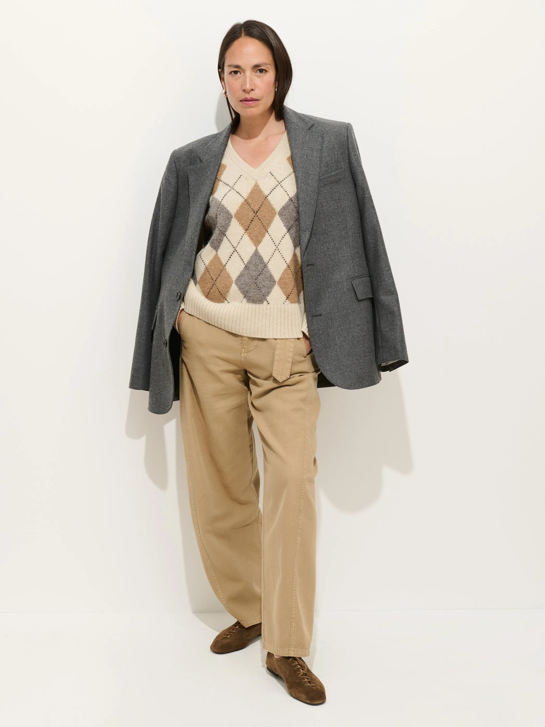 Campbell Argyle V-neck Sweater sold by Alex Mill product image thumbnail 5