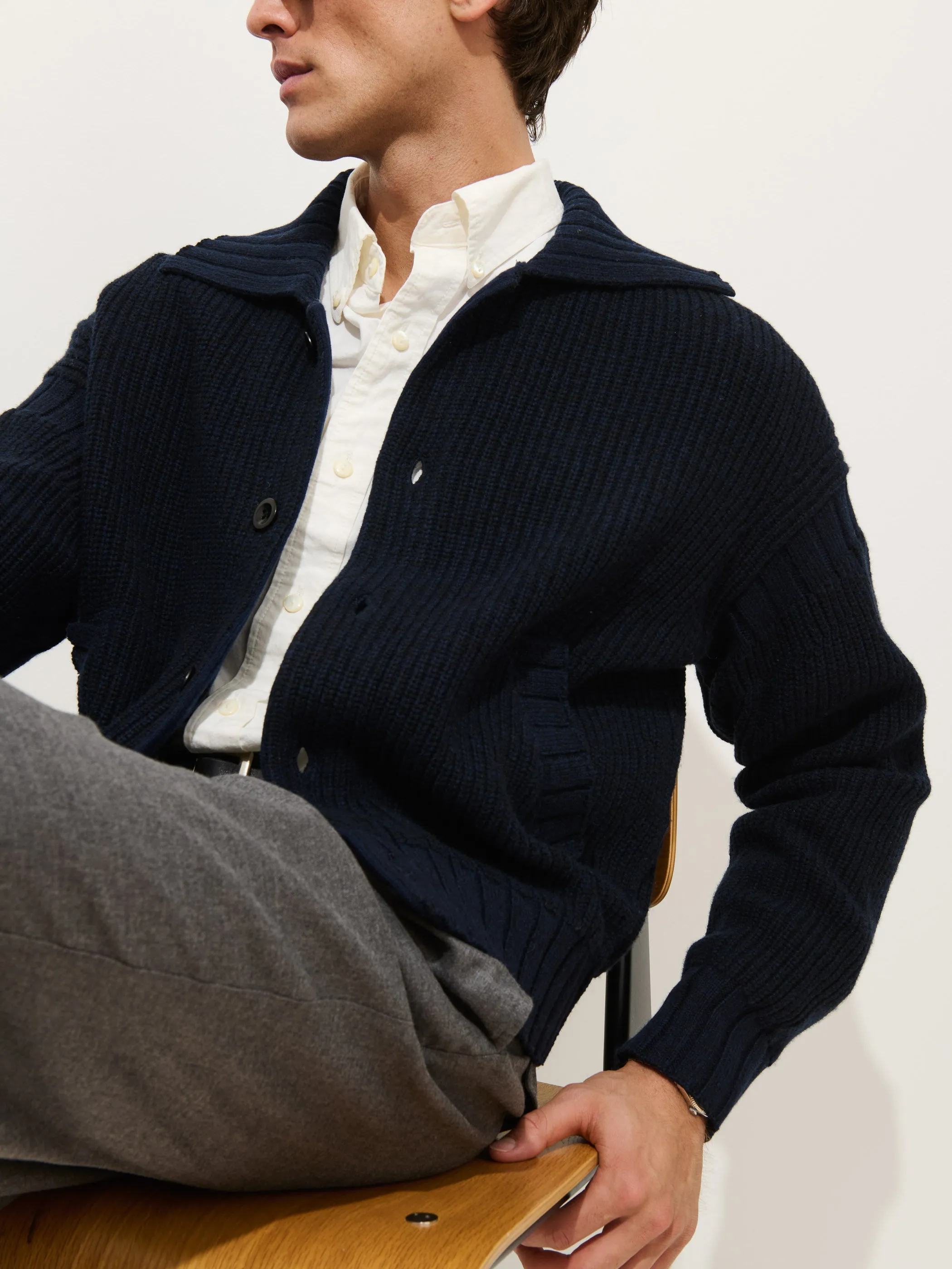 Casey Cardigan Jacket In Merino Wool sold by Alex Mill product image thumbnail 5