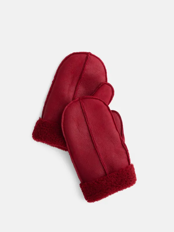 Owen Barry x Alex Mill Mittens In Suede Shearling sold by Alex Mill