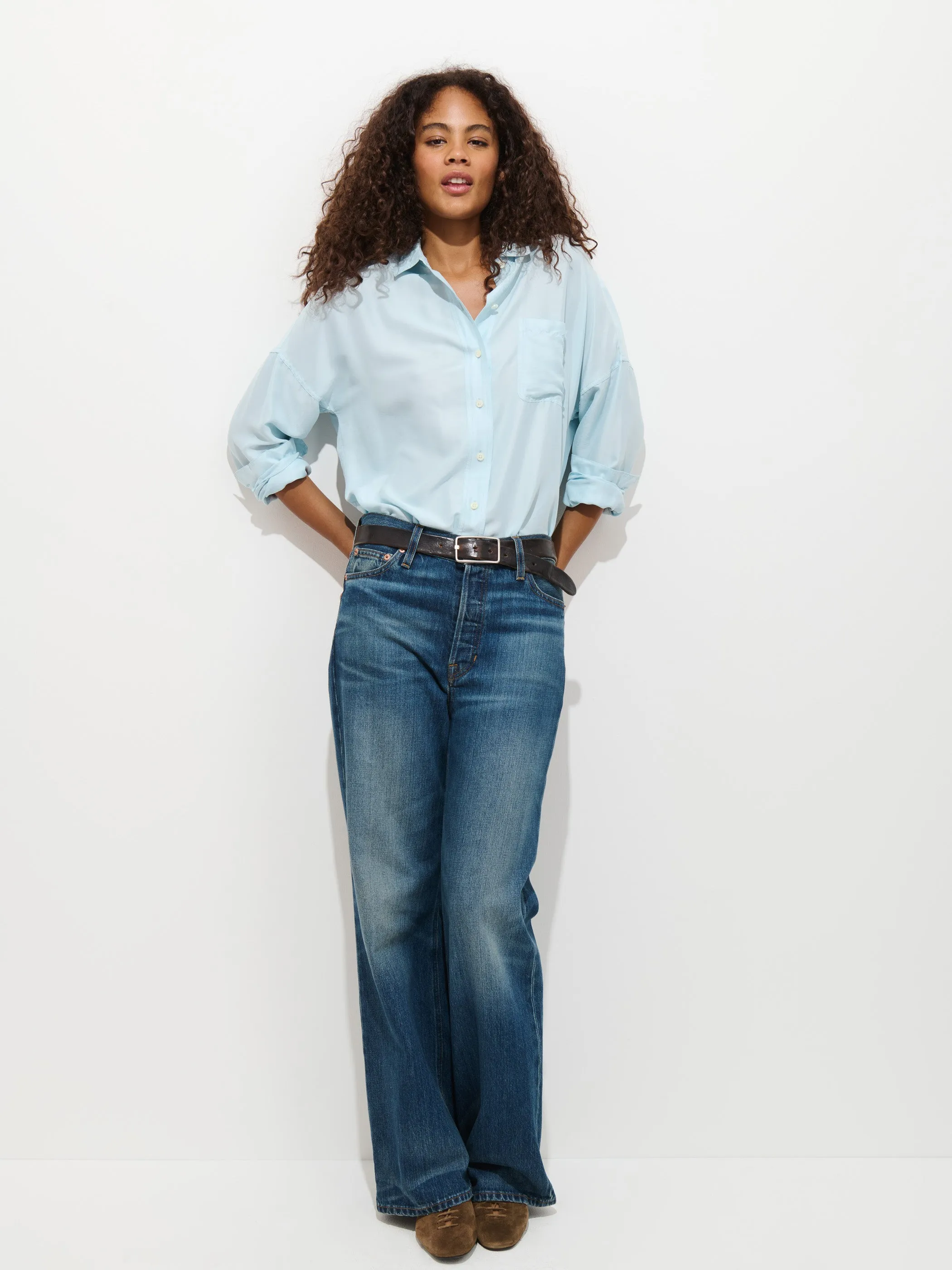 Jo Pocket Shirt In Silk sold by Alex Mill product image thumbnail 5