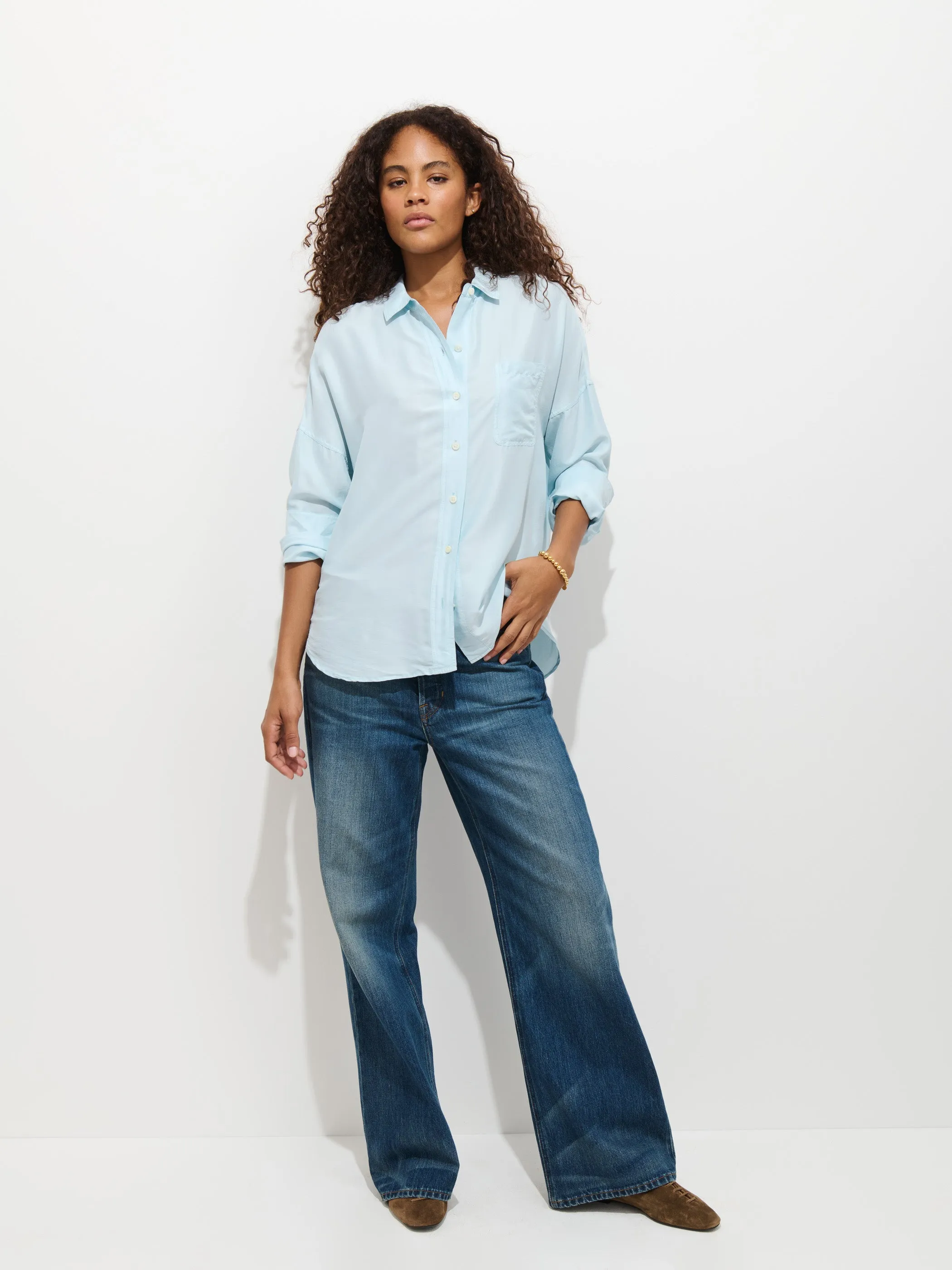 Jo Pocket Shirt In Silk sold by Alex Mill product image thumbnail 3
