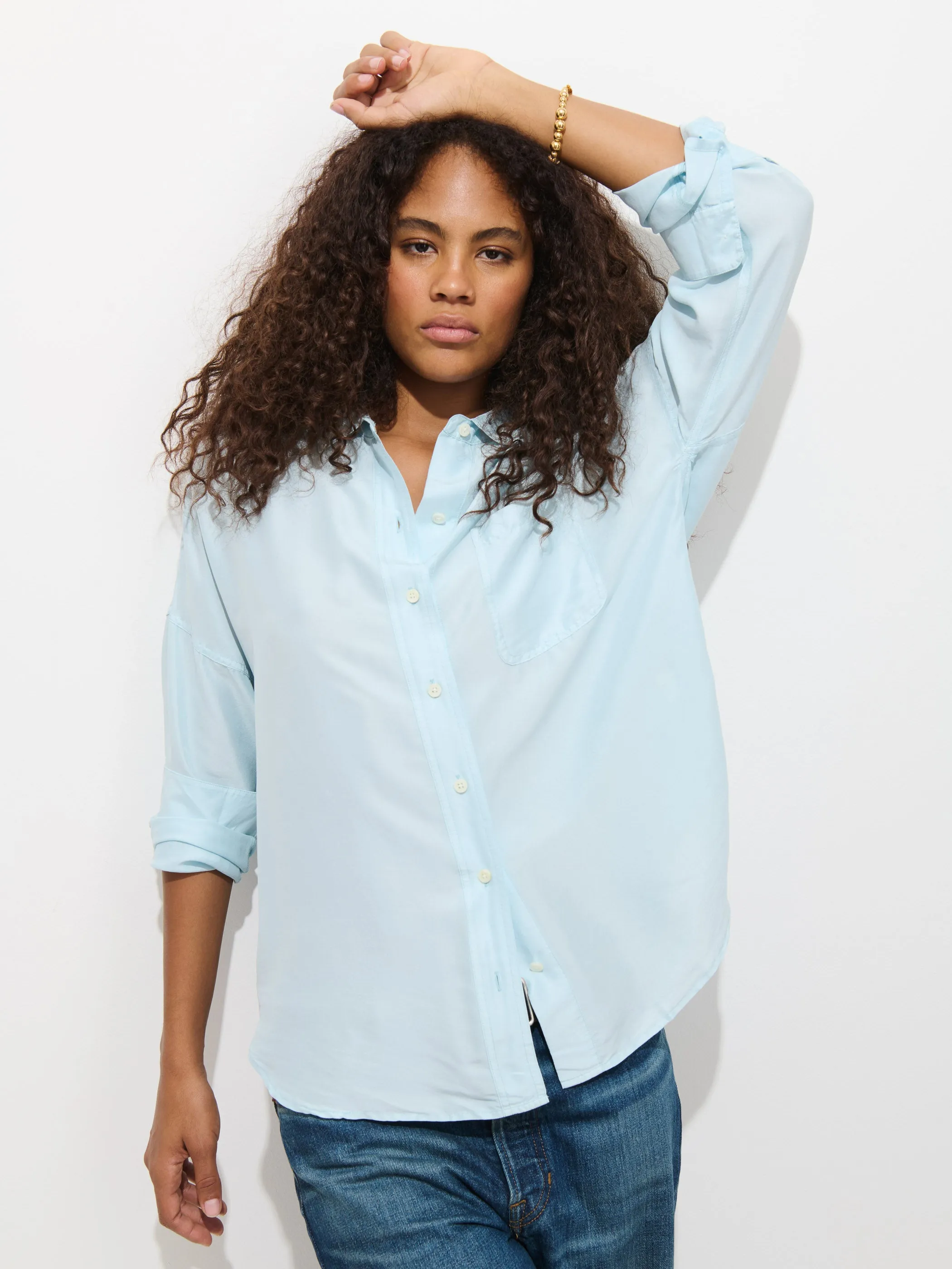 Jo Pocket Shirt In Silk sold by Alex Mill product image thumbnail 2