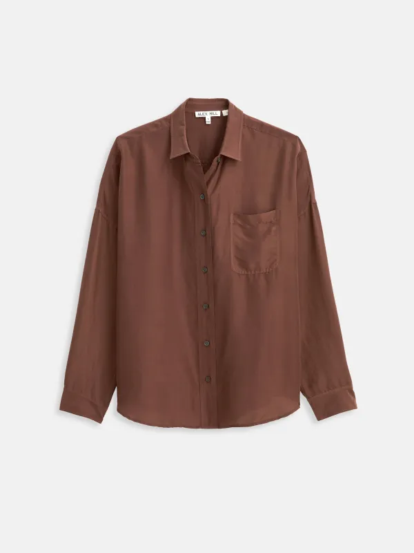 Jo Pocket Shirt In Silk sold by Alex Mill