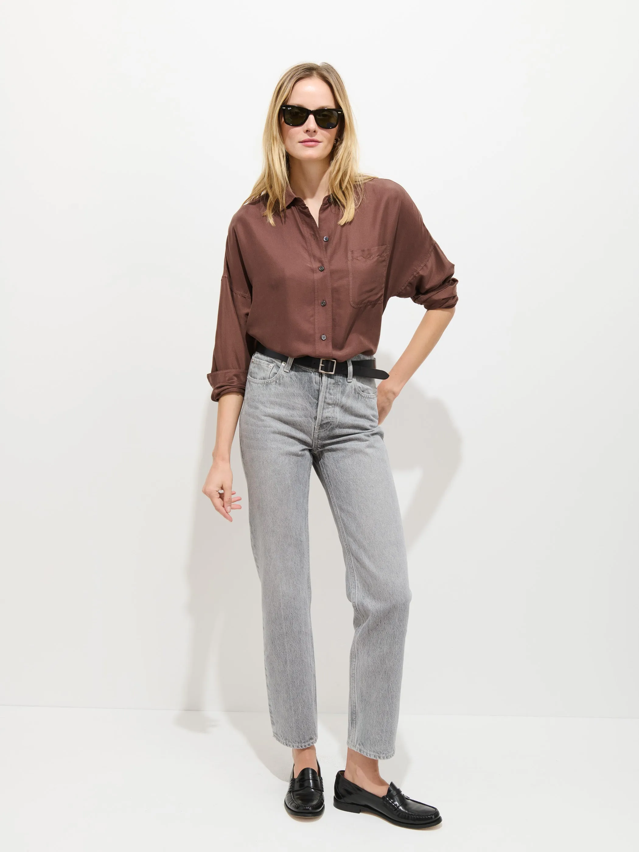 Jo Pocket Shirt In Silk sold by Alex Mill product image thumbnail 5