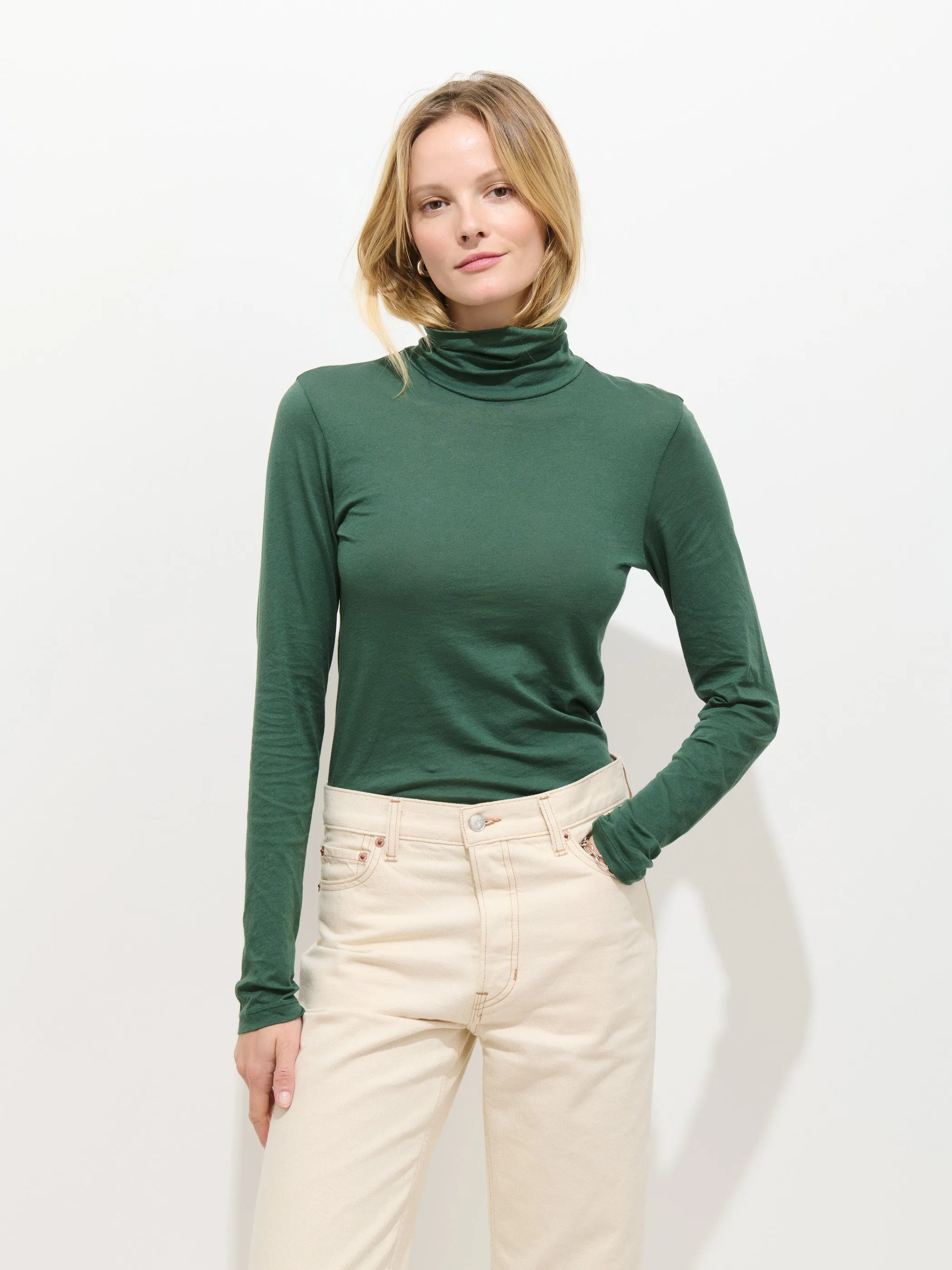 Tissue Turtleneck In Cotton sold by Alex Mill product image thumbnail 2