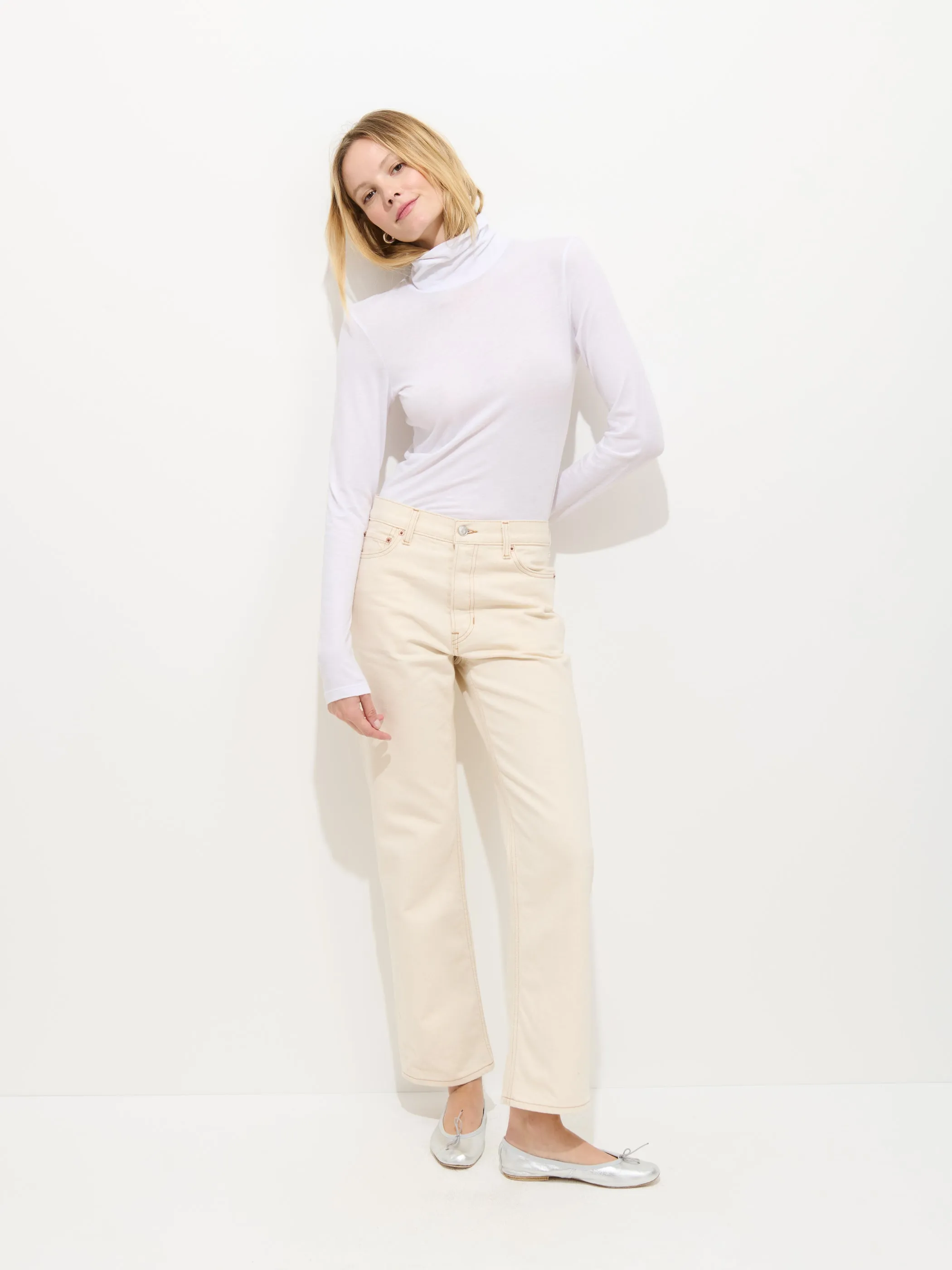 Tissue Turtleneck In Cotton sold by Alex Mill product image thumbnail 3