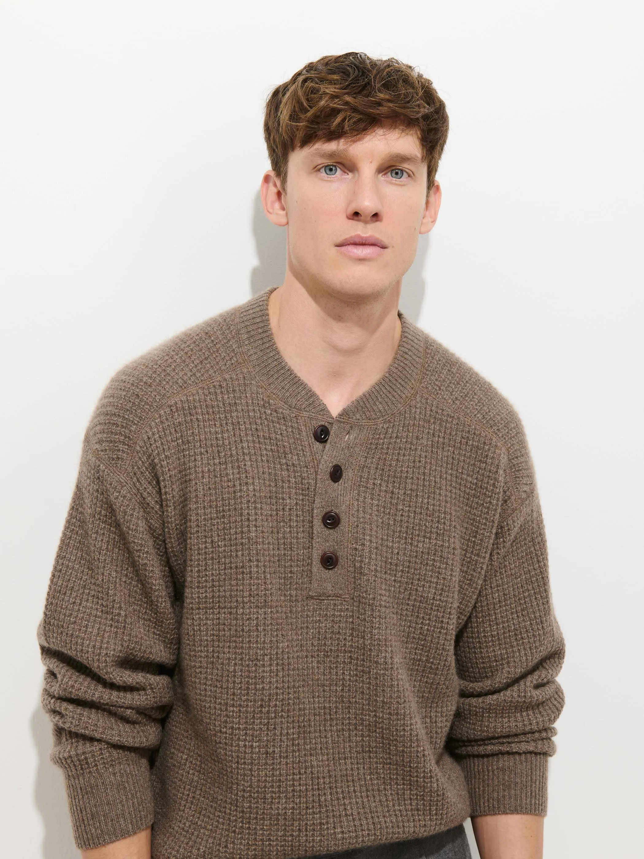 Waffle Henley In Cashmere sold by Alex Mill product image thumbnail 2