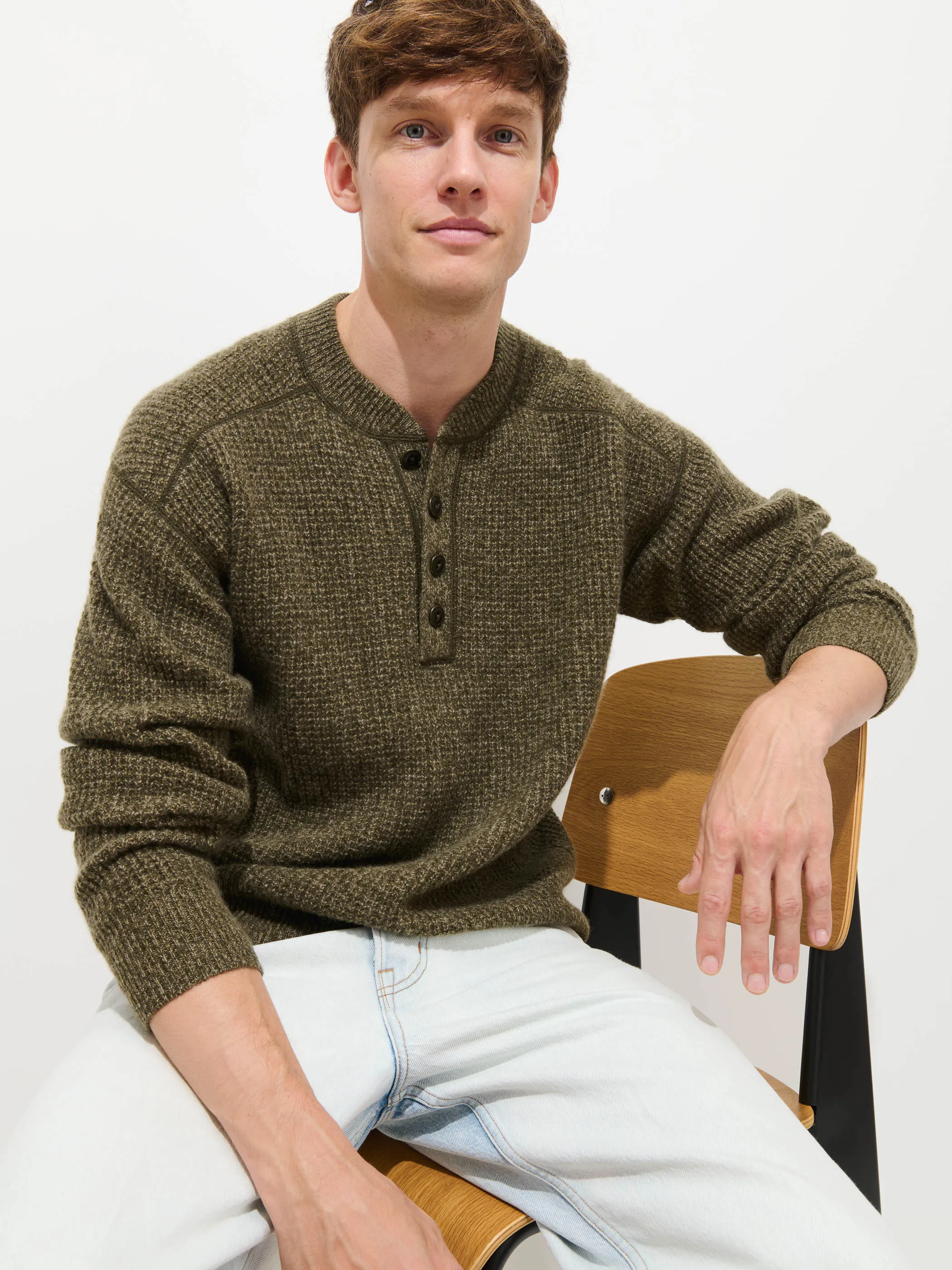 Waffle Henley In Cashmere sold by Alex Mill product image thumbnail 5
