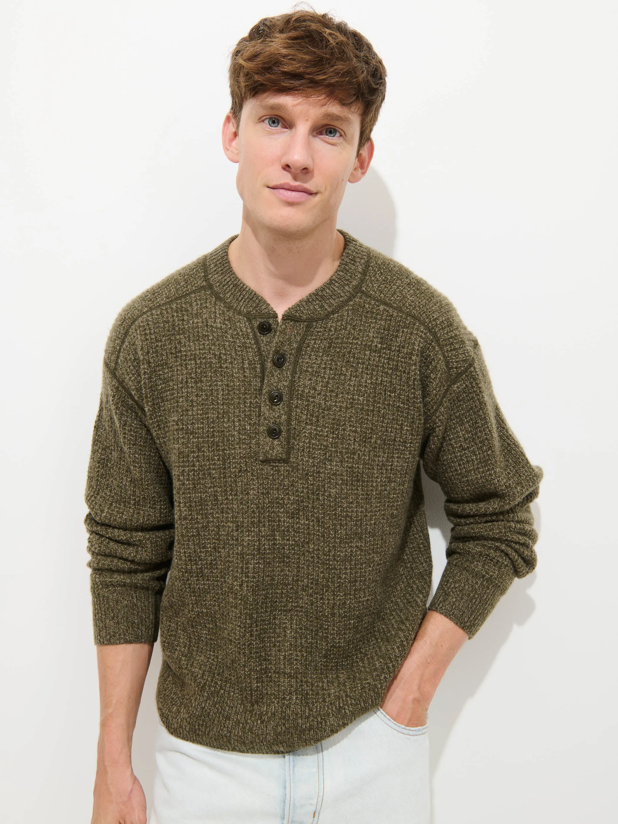 Waffle Henley In Cashmere sold by Alex Mill product image thumbnail 2