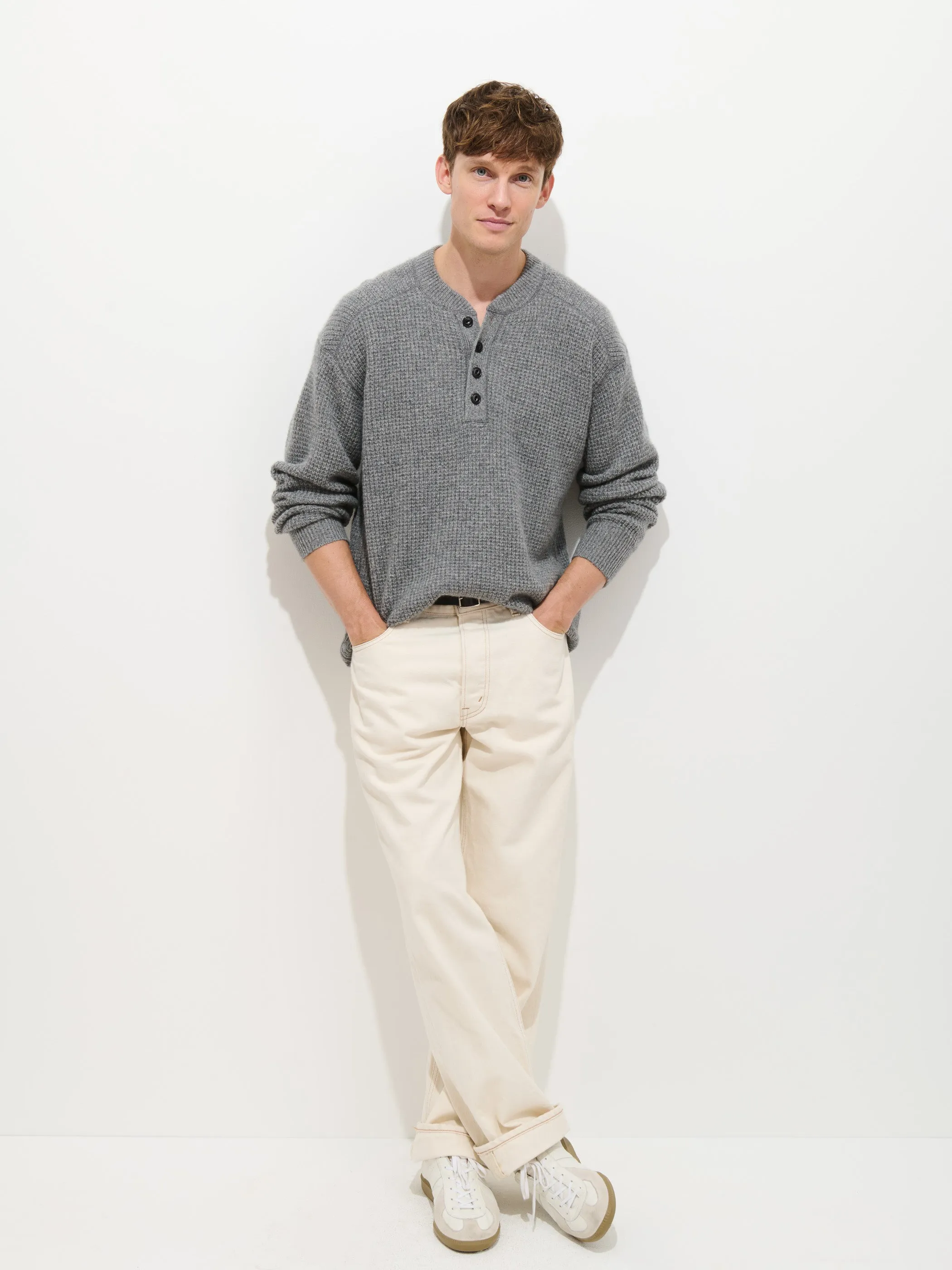 Waffle Henley In Cashmere sold by Alex Mill product image thumbnail 2