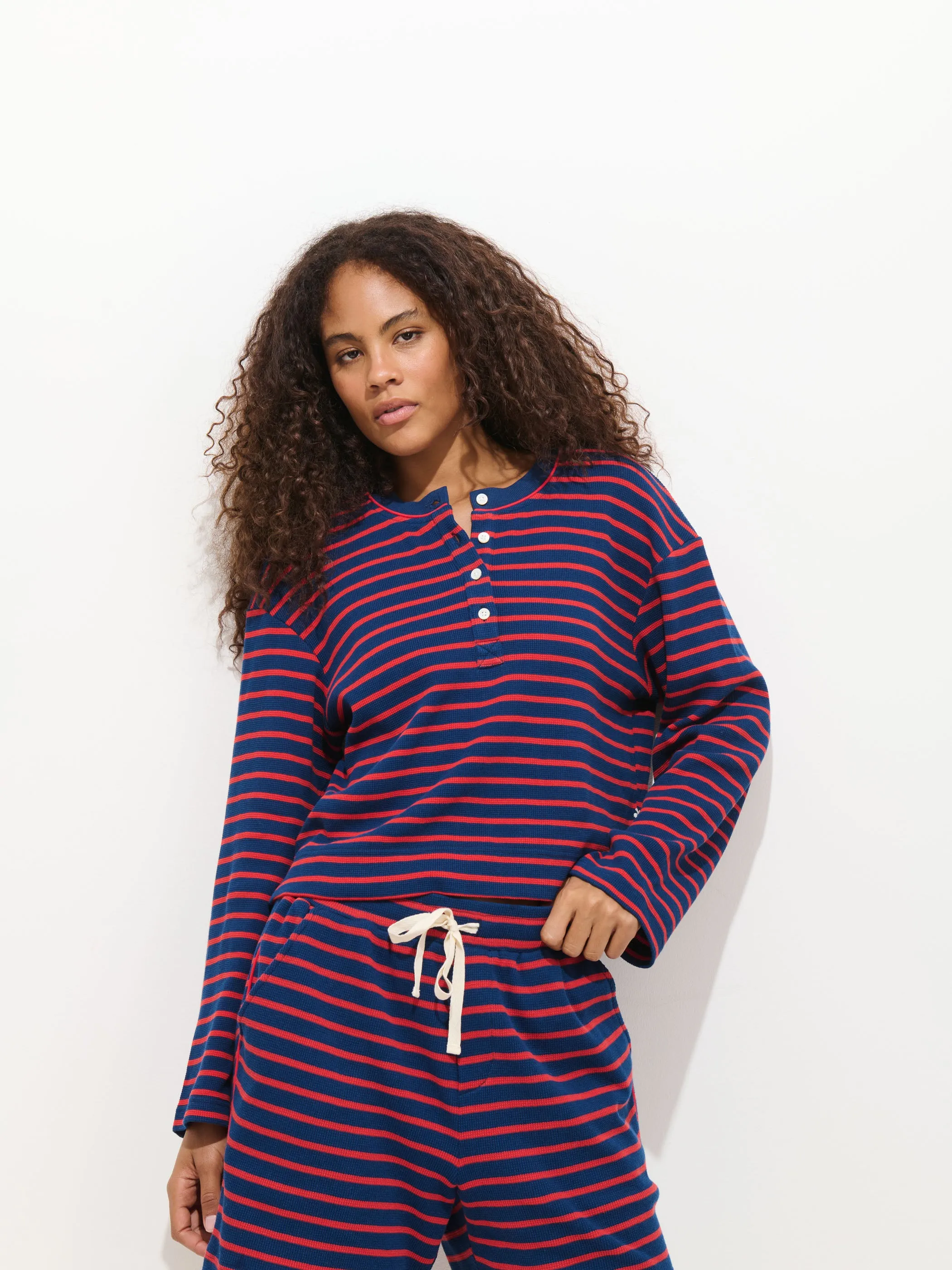 The Striped Waffle Sleeping Henley sold by Alex Mill product image thumbnail 2