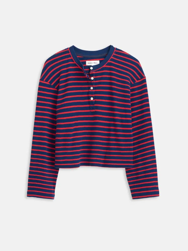 The Striped Waffle Sleeping Henley sold by Alex Mill