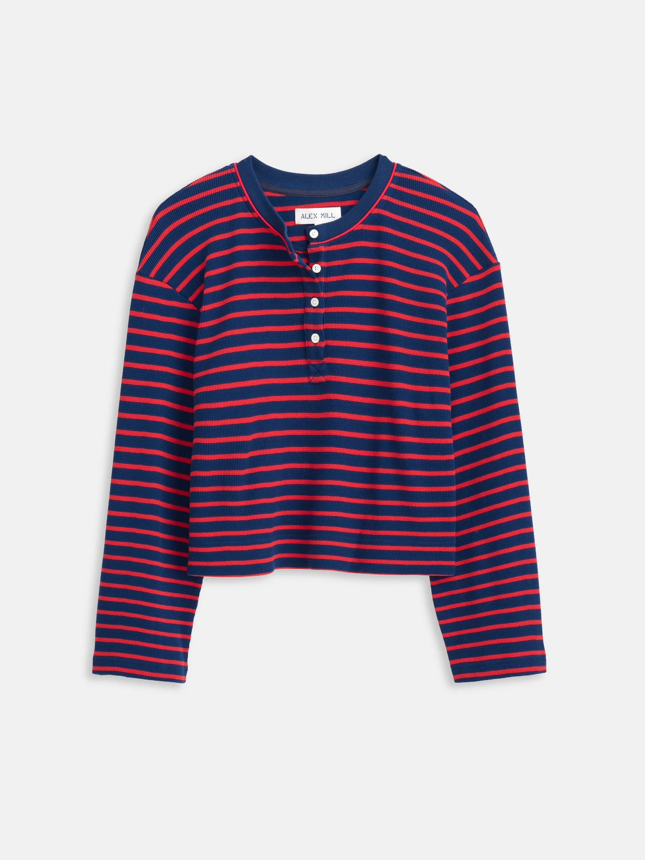 The Striped Waffle Sleeping Henley sold by Alex Mill