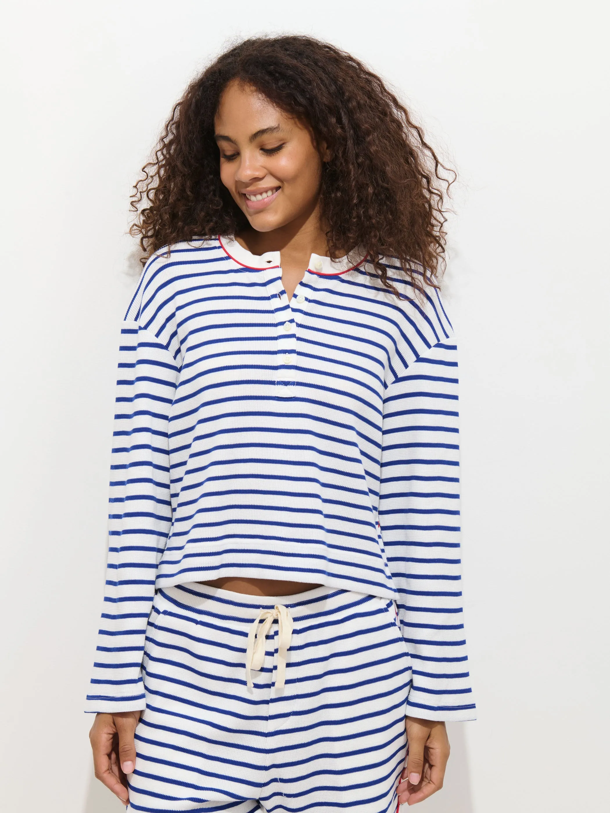 The Striped Waffle Sleeping Henley sold by Alex Mill product image thumbnail 2