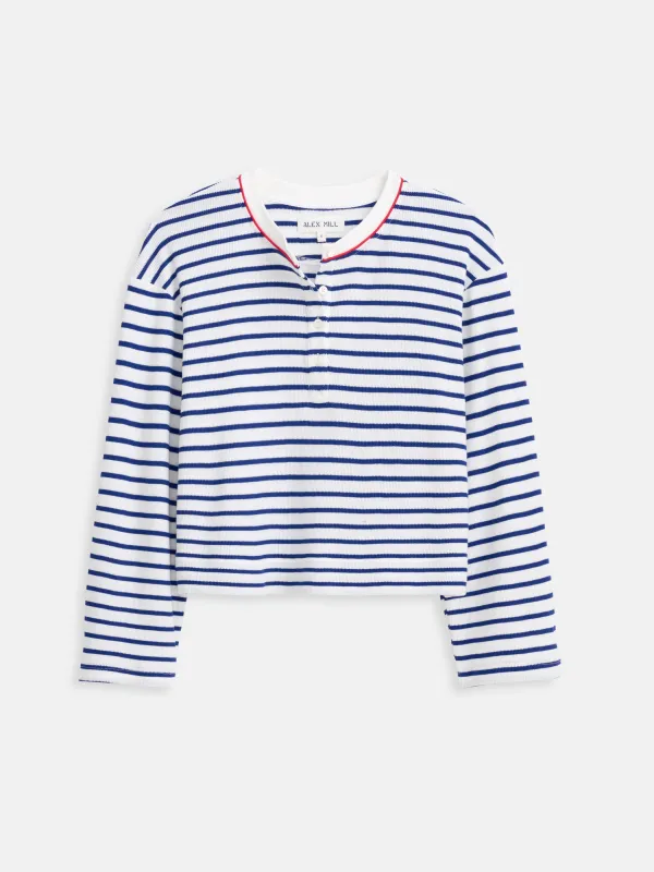 The Striped Waffle Sleeping Henley sold by Alex Mill