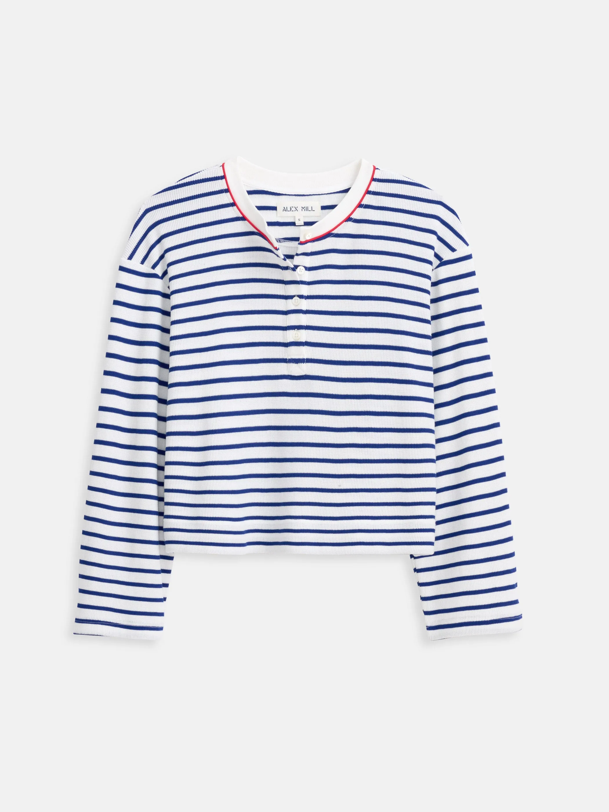 The Striped Waffle Sleeping Henley sold by Alex Mill