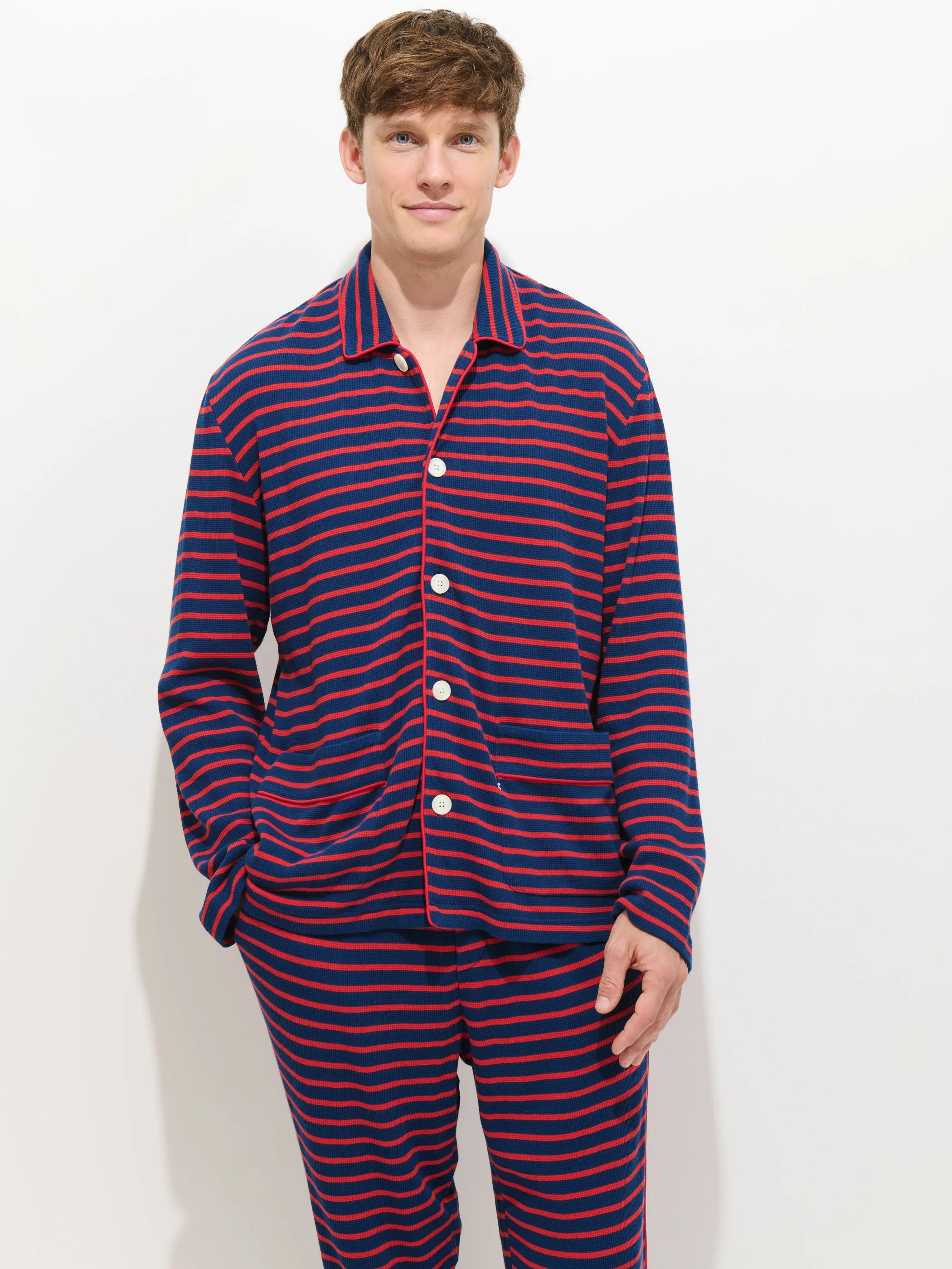 The Striped Waffle Sleeping Shirt sold by Alex Mill product image thumbnail 2