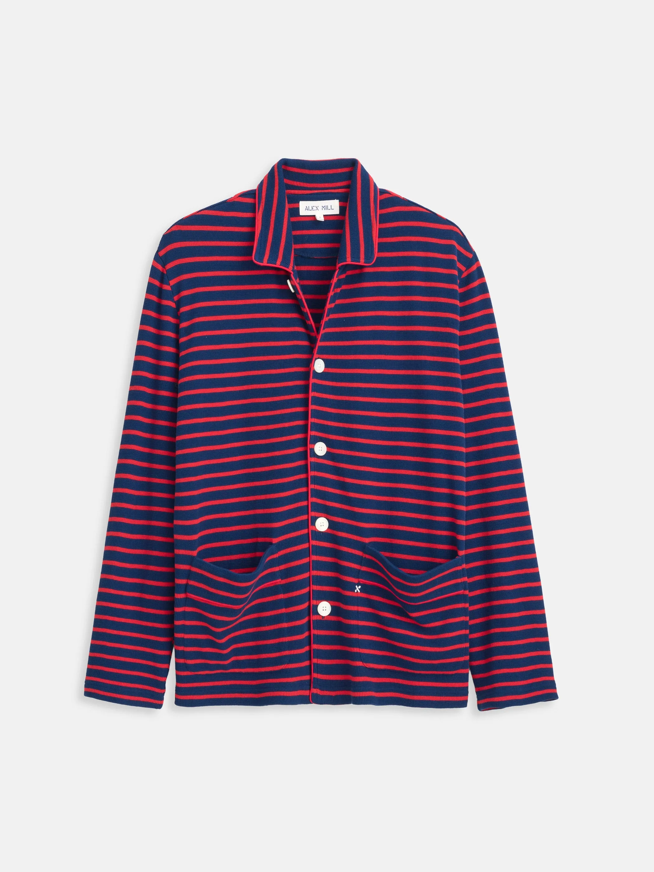 The Striped Waffle Sleeping Shirt sold by Alex Mill