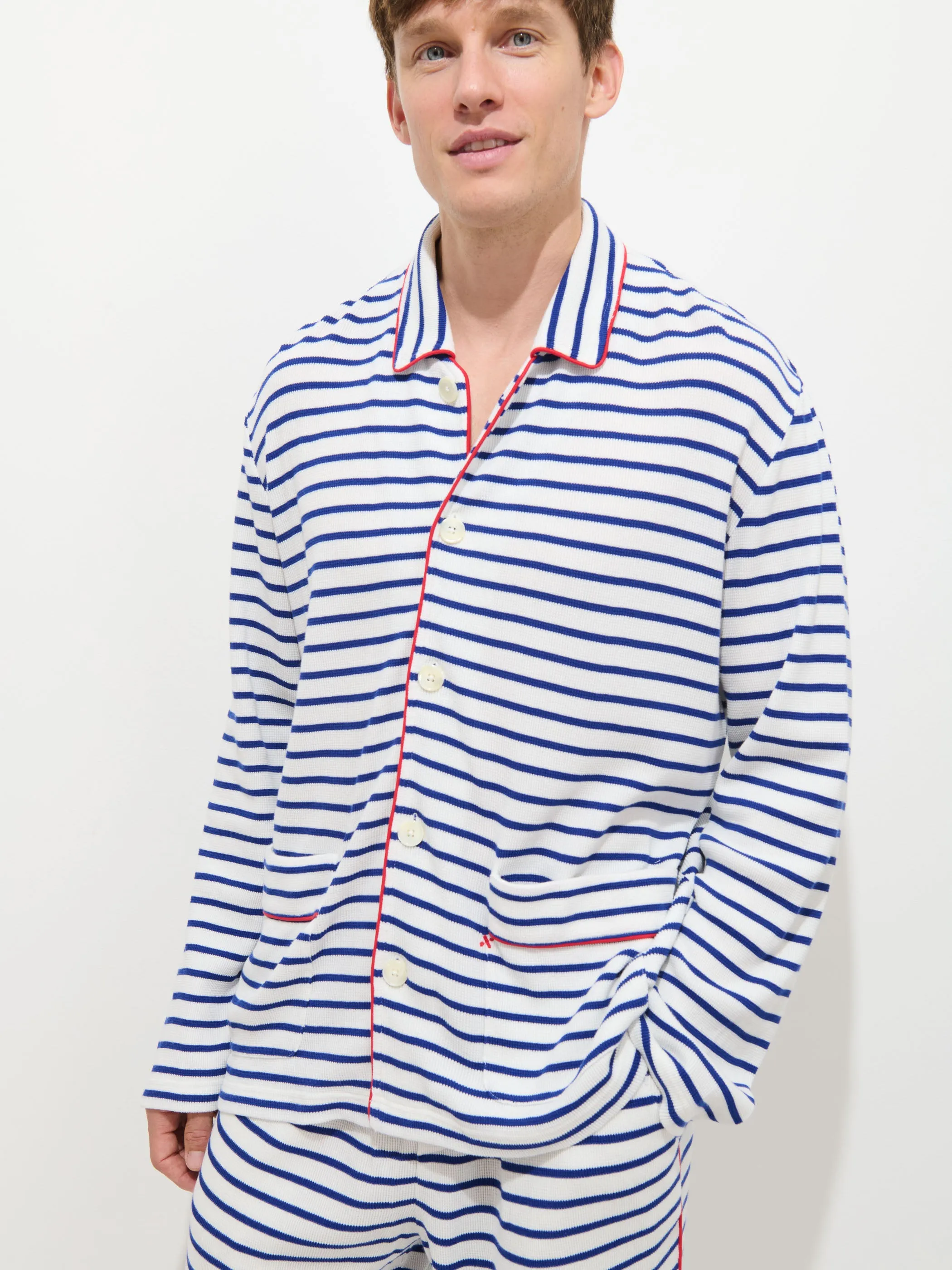 The Striped Waffle Sleeping Shirt sold by Alex Mill product image thumbnail 2